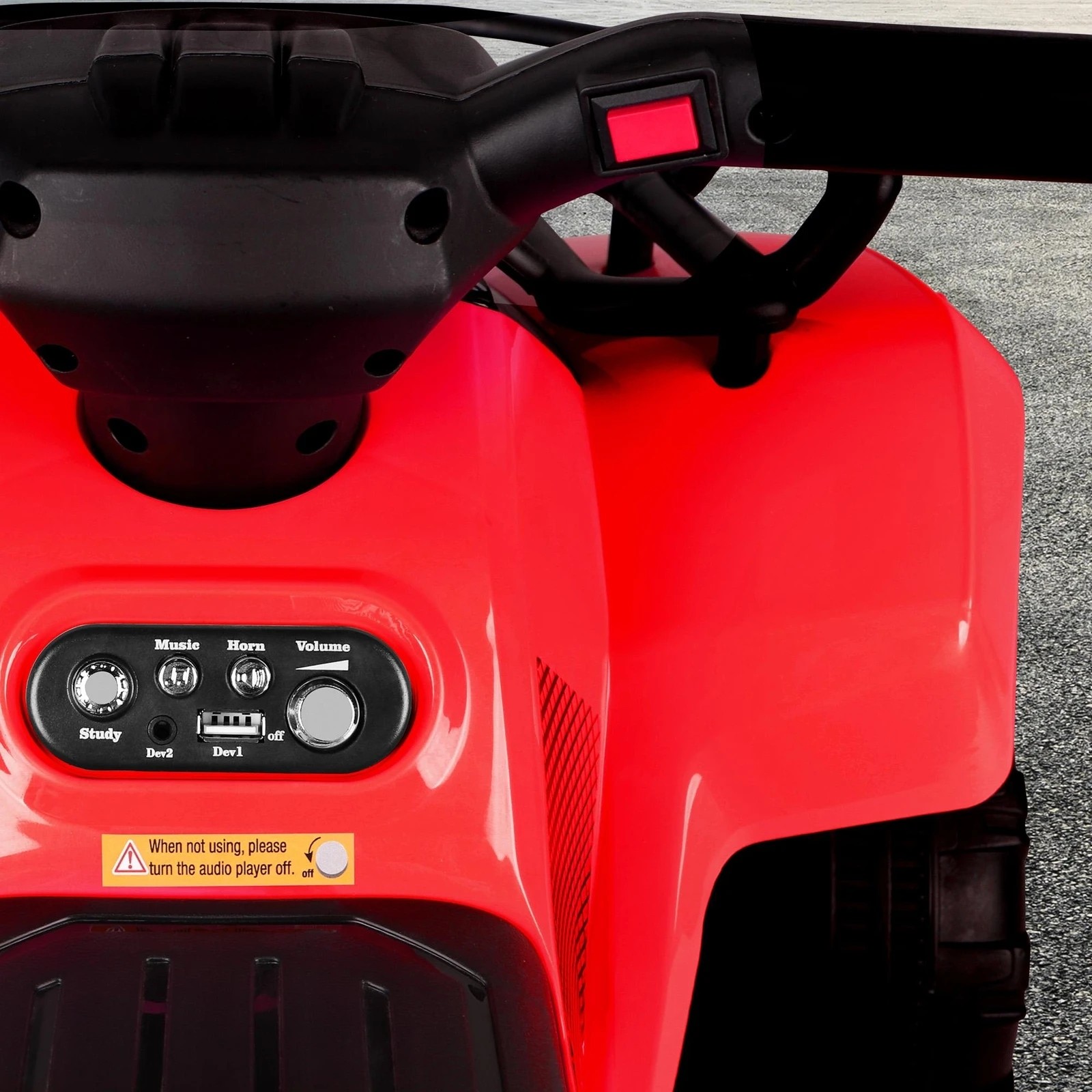 10 Alfordson Kids Ride On Car Electric ATV Toy 25W Motor W/ USB MP3 LED Lights - Red, 10 of 10