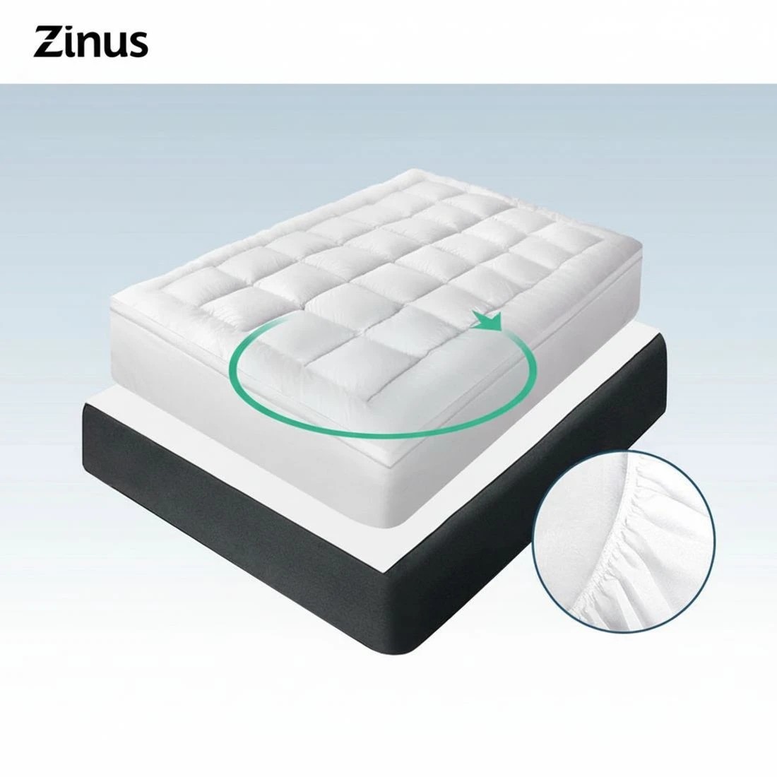 7 Giselle Bedding 5cm Bamboo Pillowtop Mattress Topper 1000GSM Mattress Pad for Back Pain Relief - Double Bed - White, 7 of 8