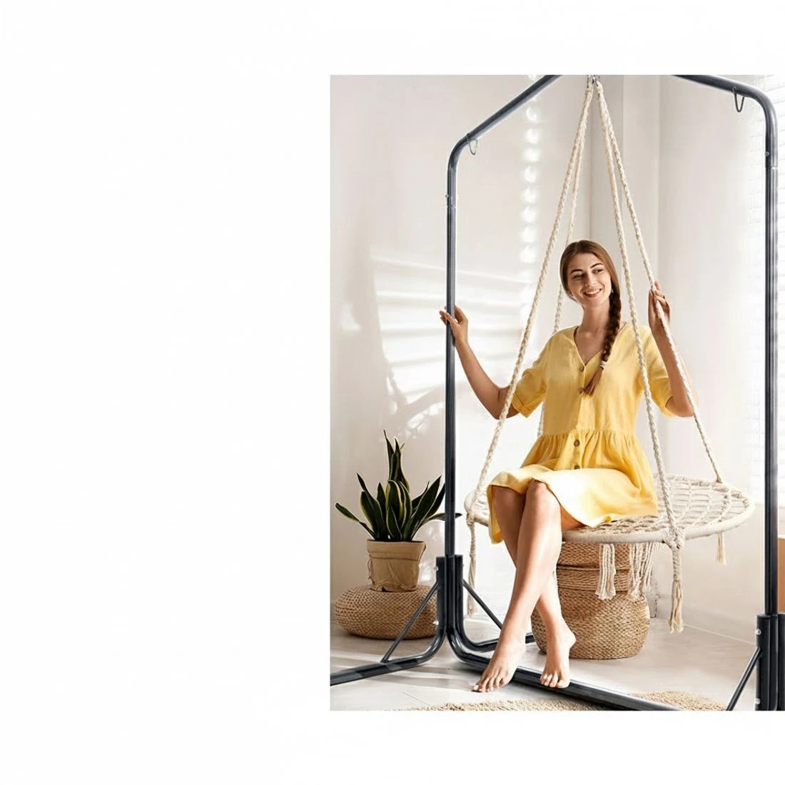 3 Gardeon Hammock Chair with Stand Nest Web Outdoor Swing 100cm - Multi, 3 of 6