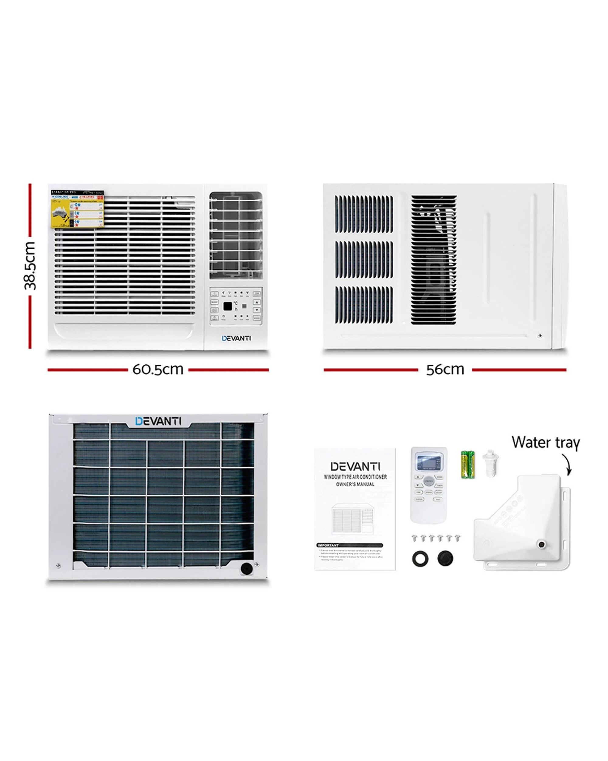 2 Devanti Window Air Conditioner 2.7kw
 - Blue, 2 of 3