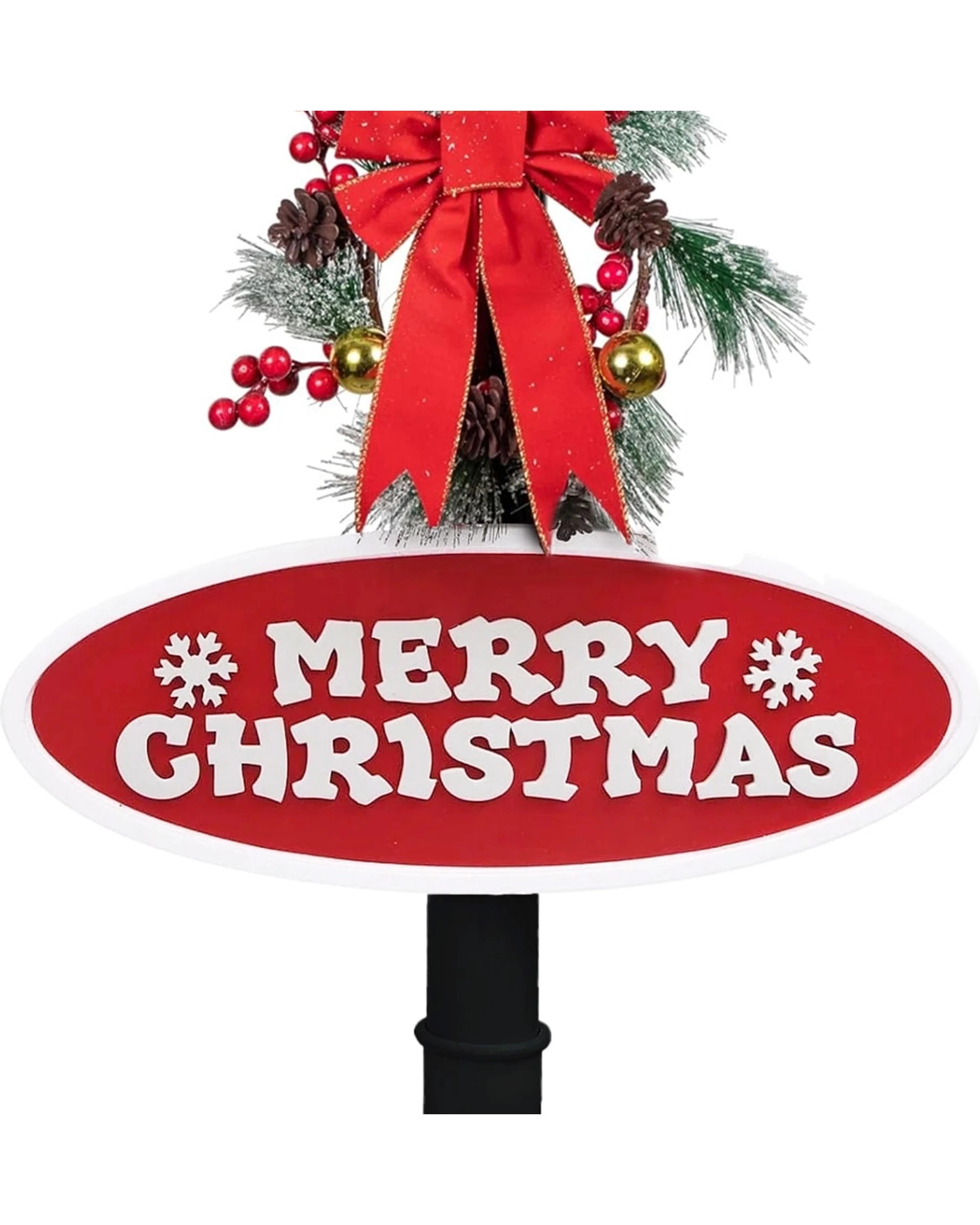 3 Christabelle 1.8m Christmas Lamp Post Outdoor Display Decoration LED Lights Front Yard Lawn Statue Ornament Black, 3 of 4