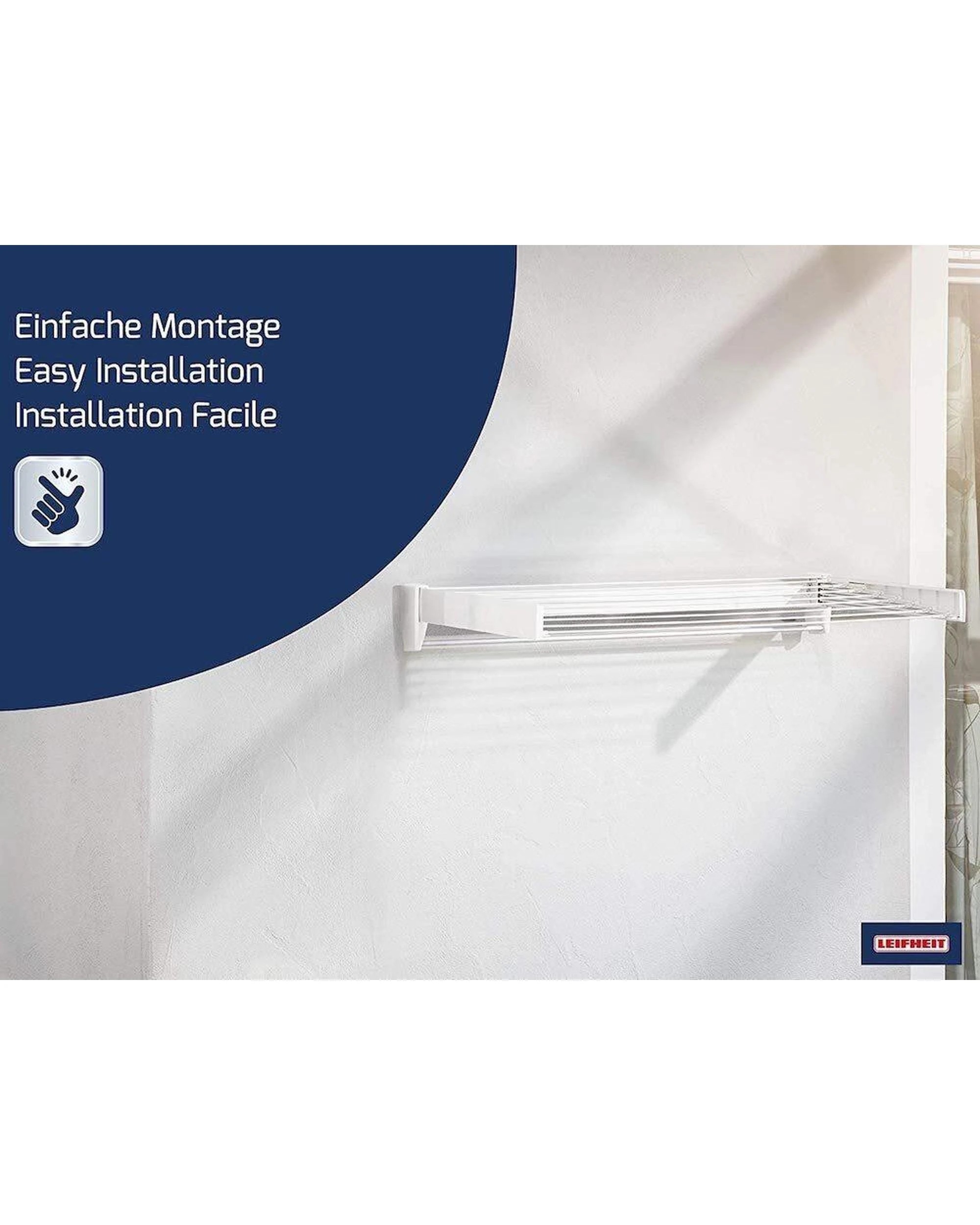 6 Leifheit Telegant 36 Wall Mount Clothes/towel Dryer/drying Rack Indoor 3.6m - White, 6 of 8