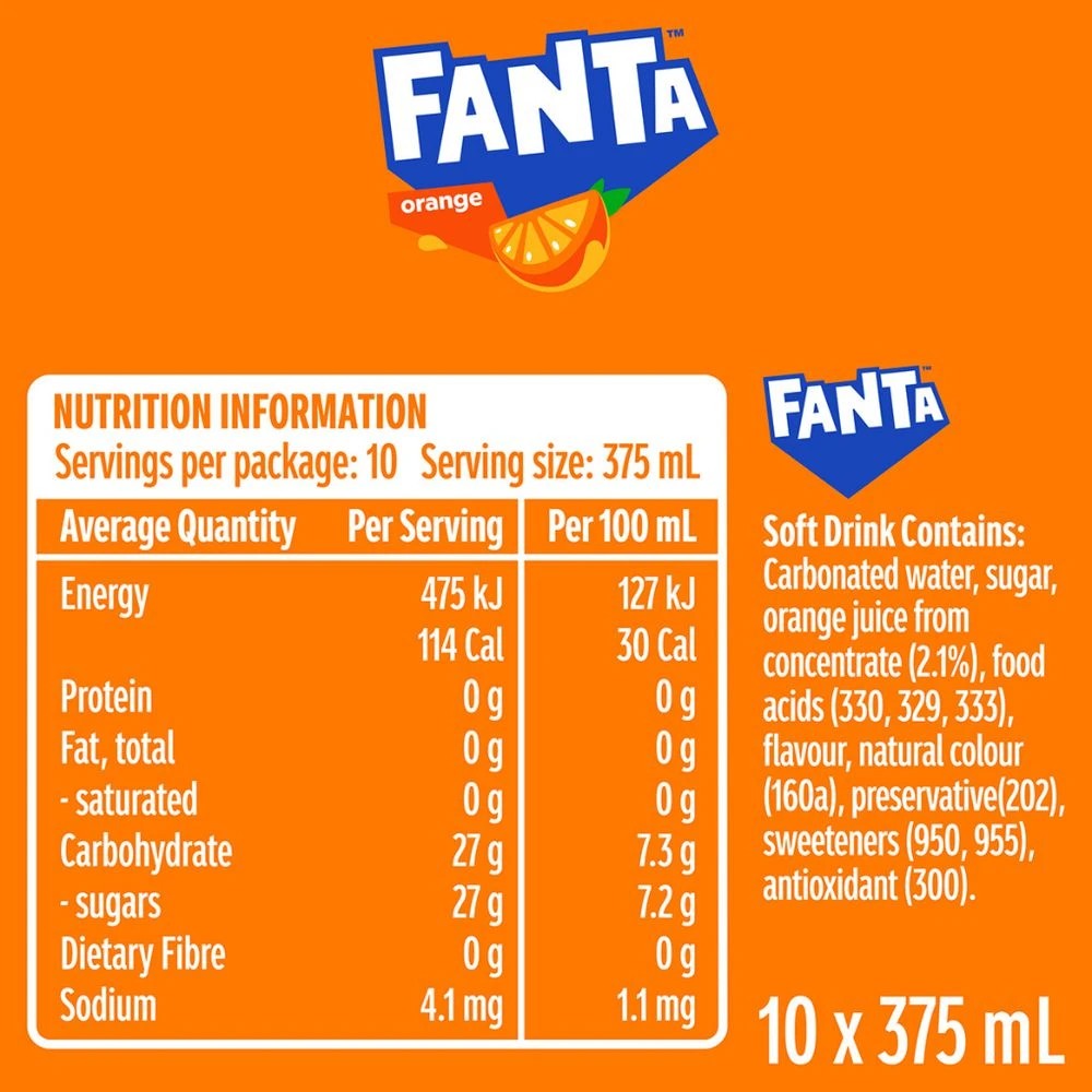5 Fanta Orange Cans 375mL 20 Pack, 5 of 5