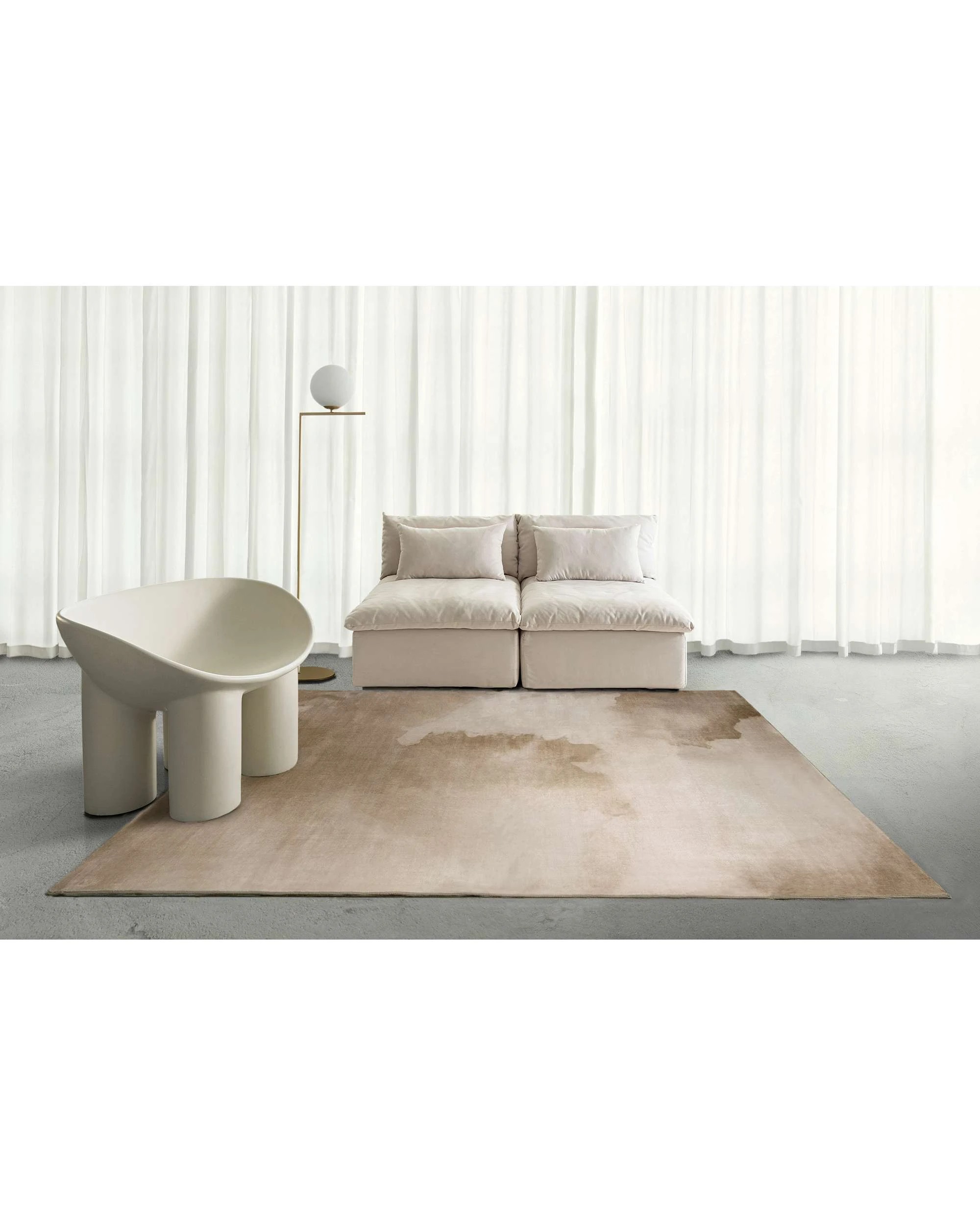 2 Loopsie Manhasset Watercolour Washable Rug-230cm x 160cm - Beige, 2 of 9