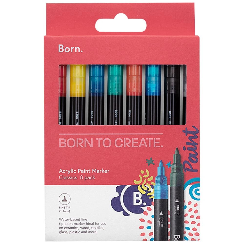 3 Born Acrylic Paint Marker 1.3mm Classics 8 Pack, 3 of 4
