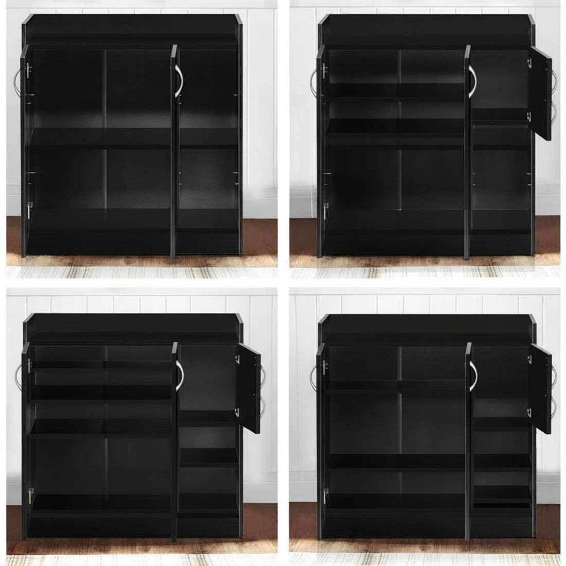 6 Artiss Shoe Rack Cabinet 21 Pairs Adjustable Shelves Clair - Black, 6 of 10