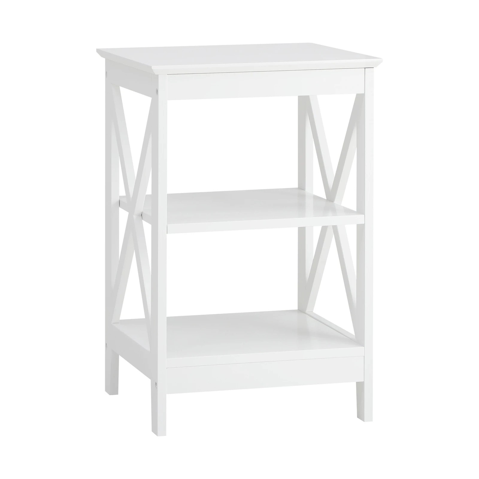 7 Oikiture 2x Side Table Coffee Bedside Sofa Storage End Tables 3-tier Shelf - White, 7 of 9