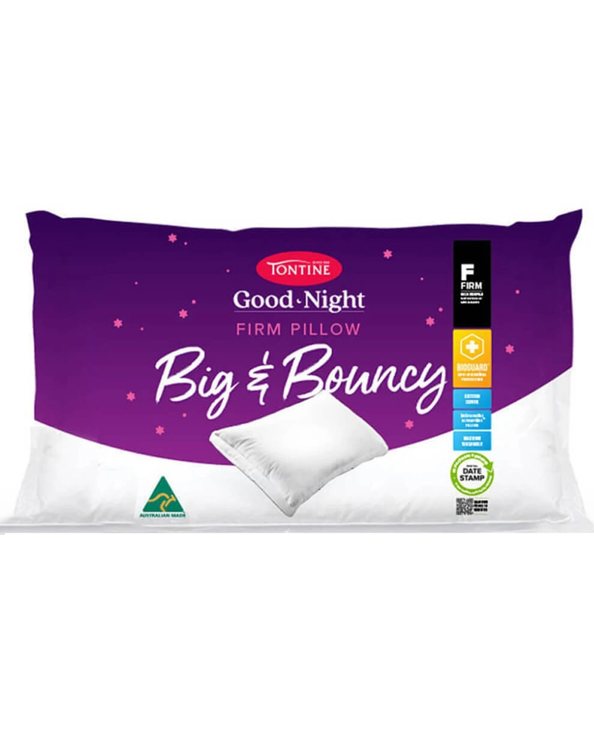 1 Tontine Good Night Big & Bouncy Firm Sleeping Pillow - White, 1 of 4