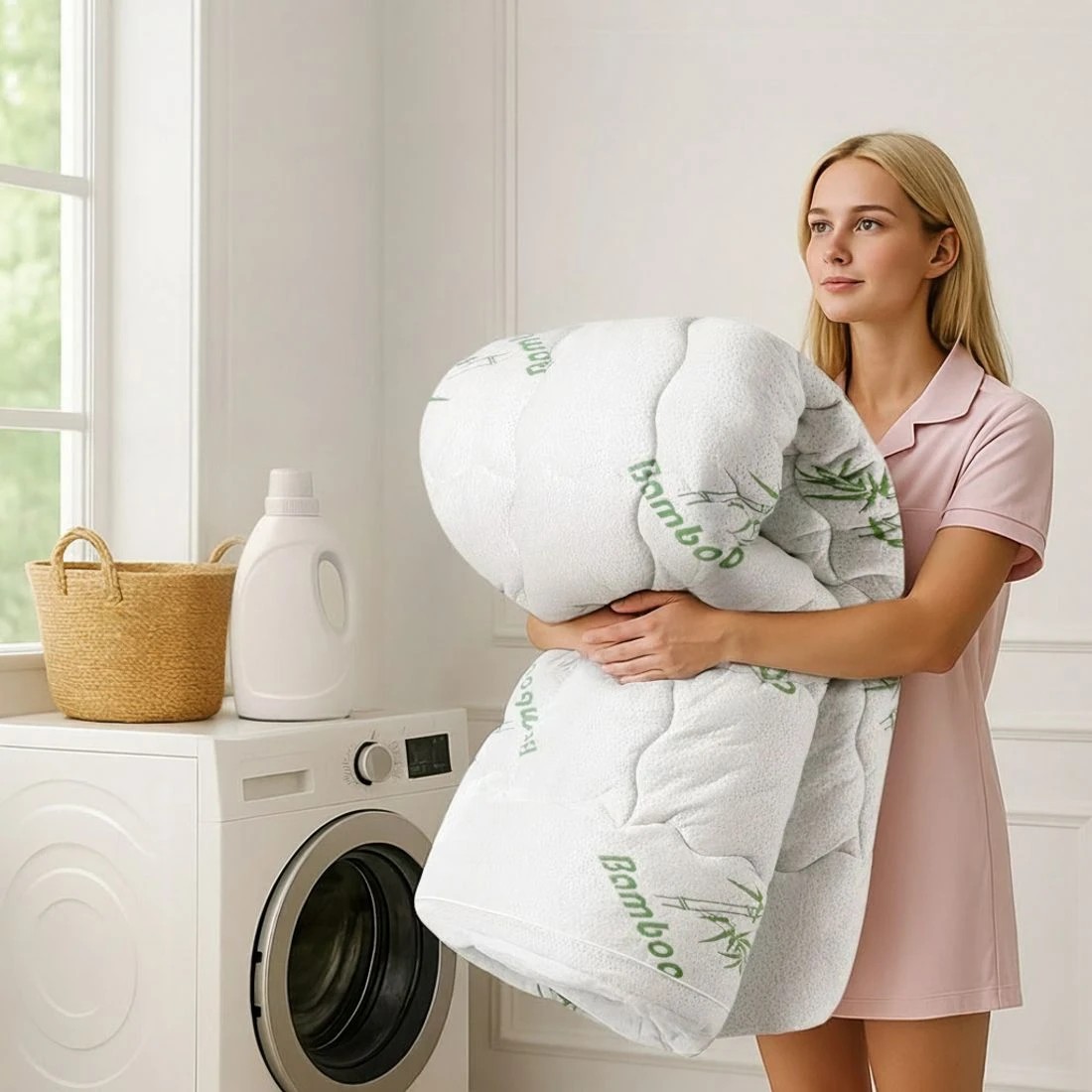 9 Giselle Bedding 1500GSM Pillowtop Mattress Topper Bamboo Mattress Pad for Back Pain Relief Washable - White, 9 of 9