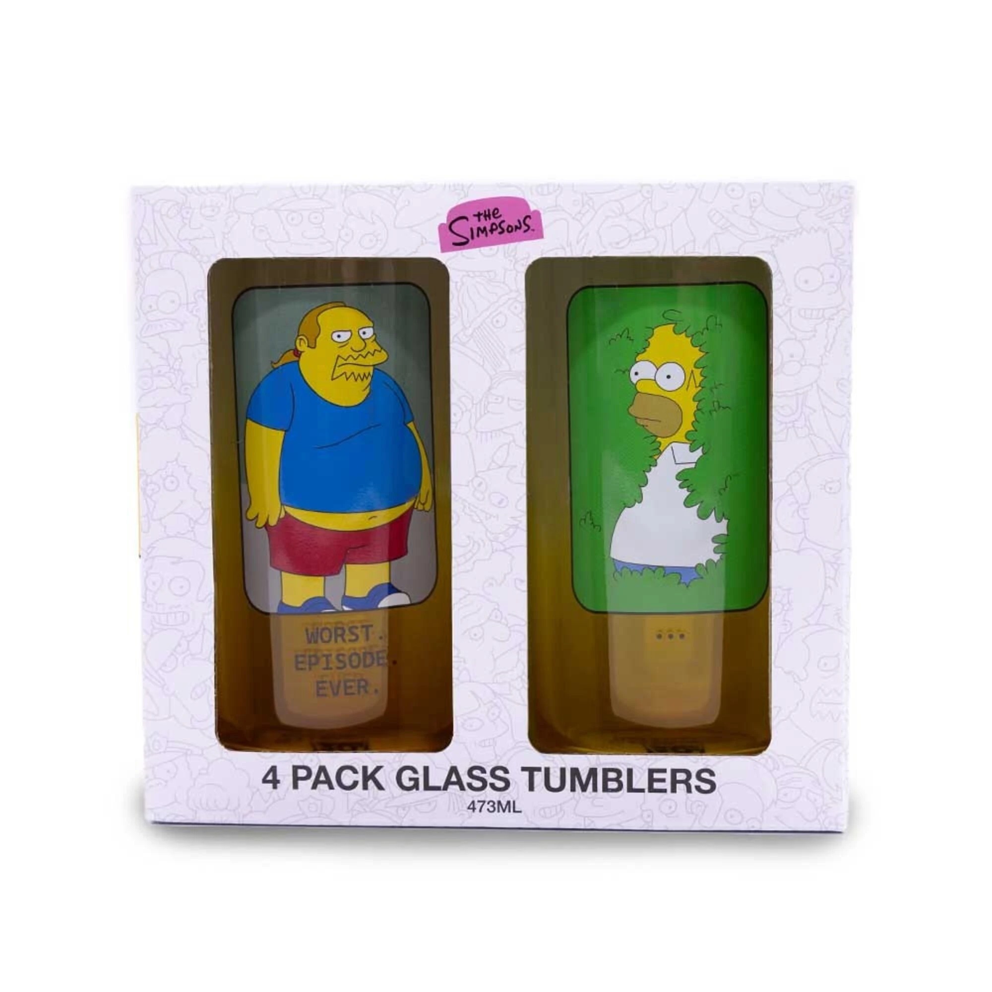 2 The Simpsons - Springfield Characters Memes Glass 4-Pack, 2 of 4