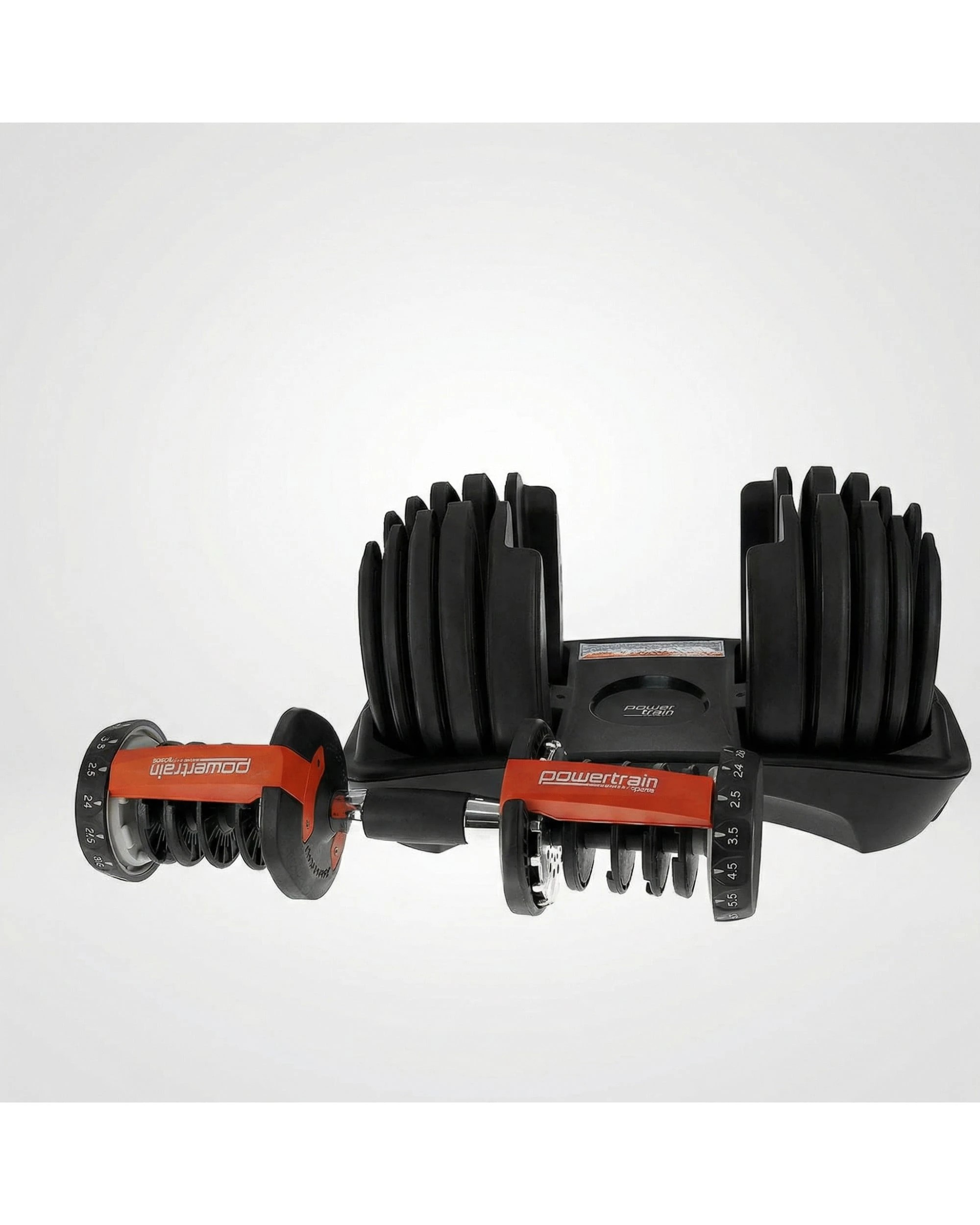 3 Powertrain 48kg Adjustable Dumbbell Home Gym with Exercise Bench - Black, 3 of 7