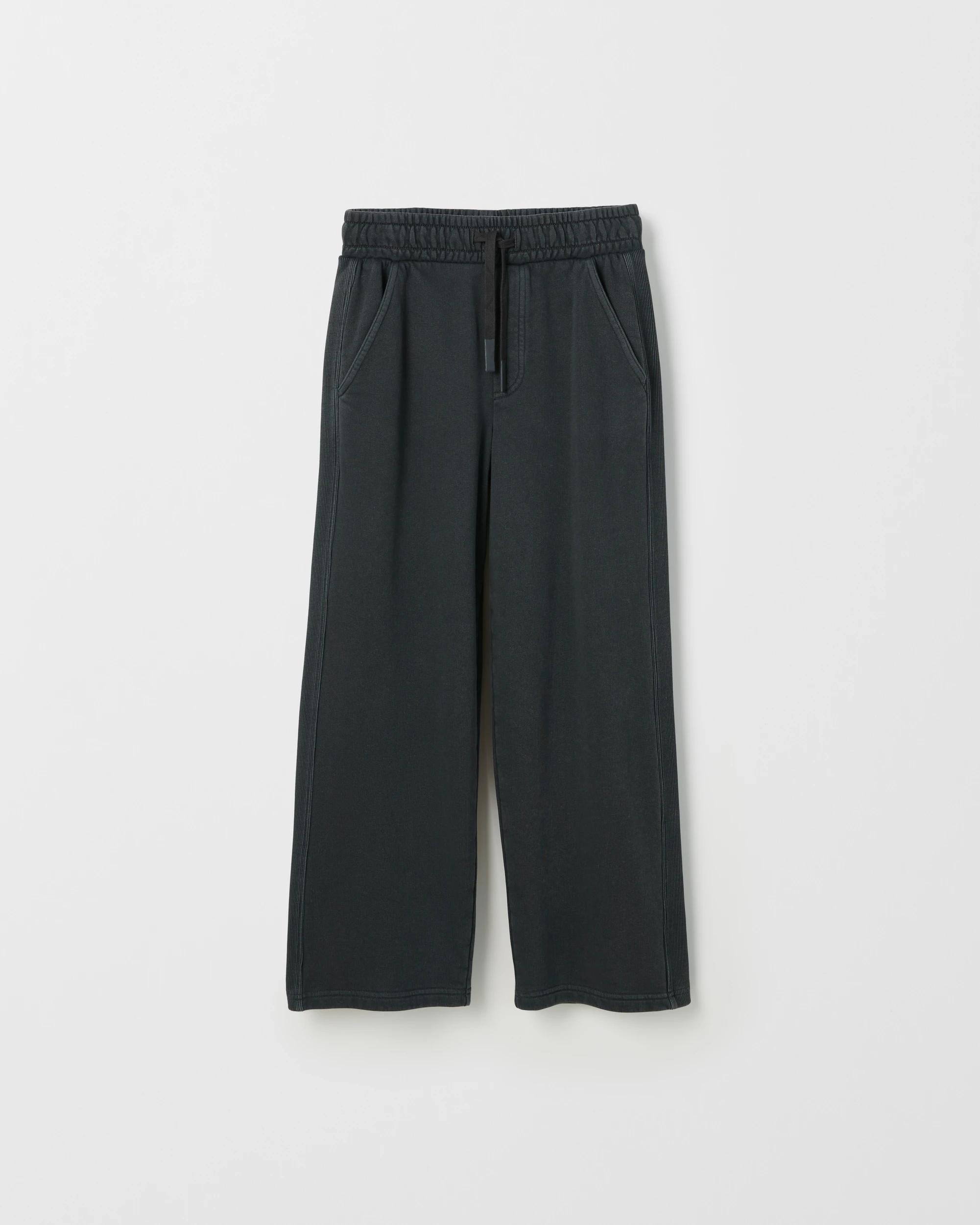 5 Target Kids Australian Cotton Blend French Terry Side Stripe Wide Leg Trackpants BLACK, 5 of 6