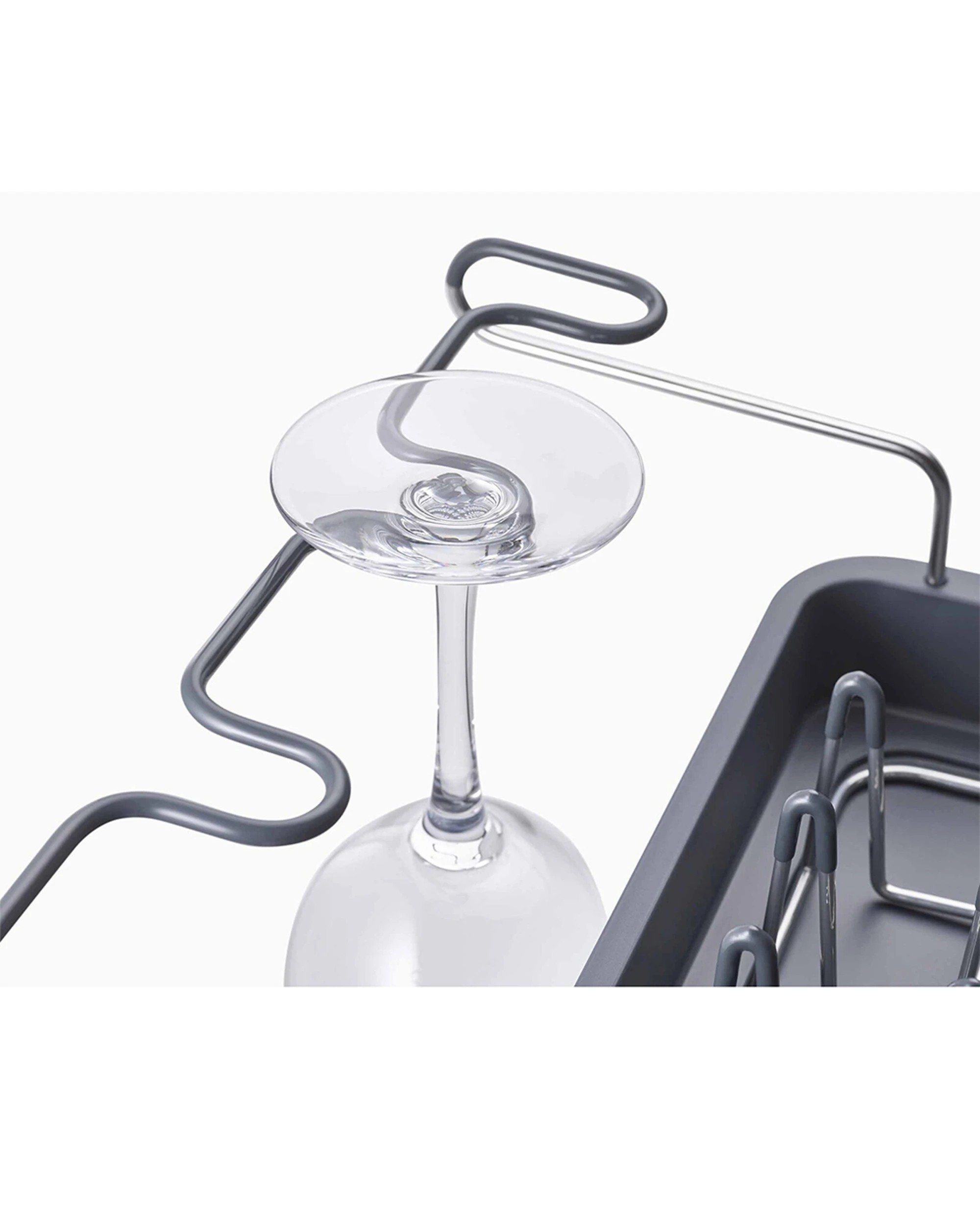 6 Joseph Joseph Excel Steel 2-Tier Dish Rack With Wine Glass Holder - Multi, 6 of 6
