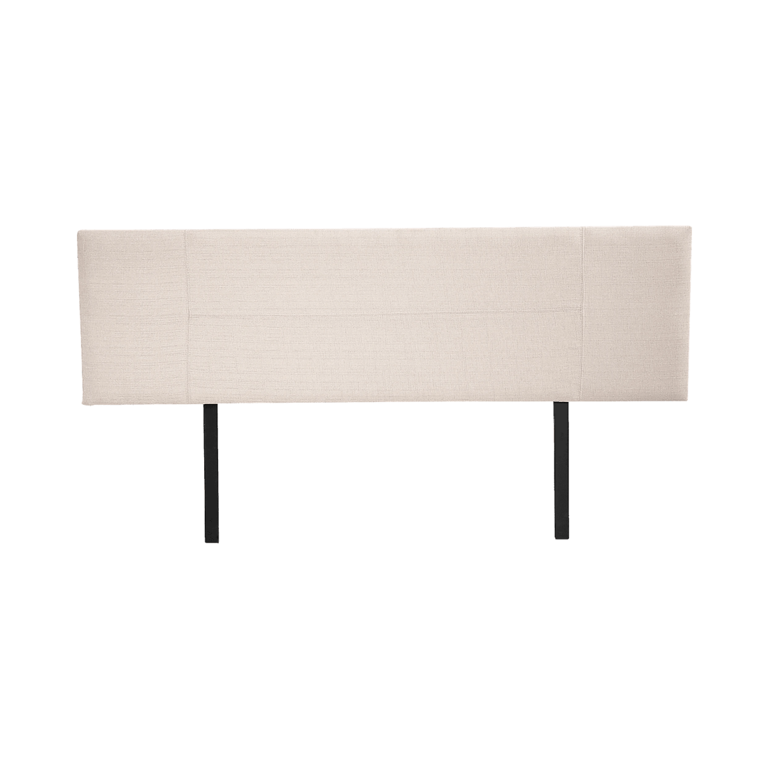 1 Palermo Linen Fabric Stitched Bedhead — Adjustable Height, Multiple Sizes (Beige)
 - beige, 1 of 4