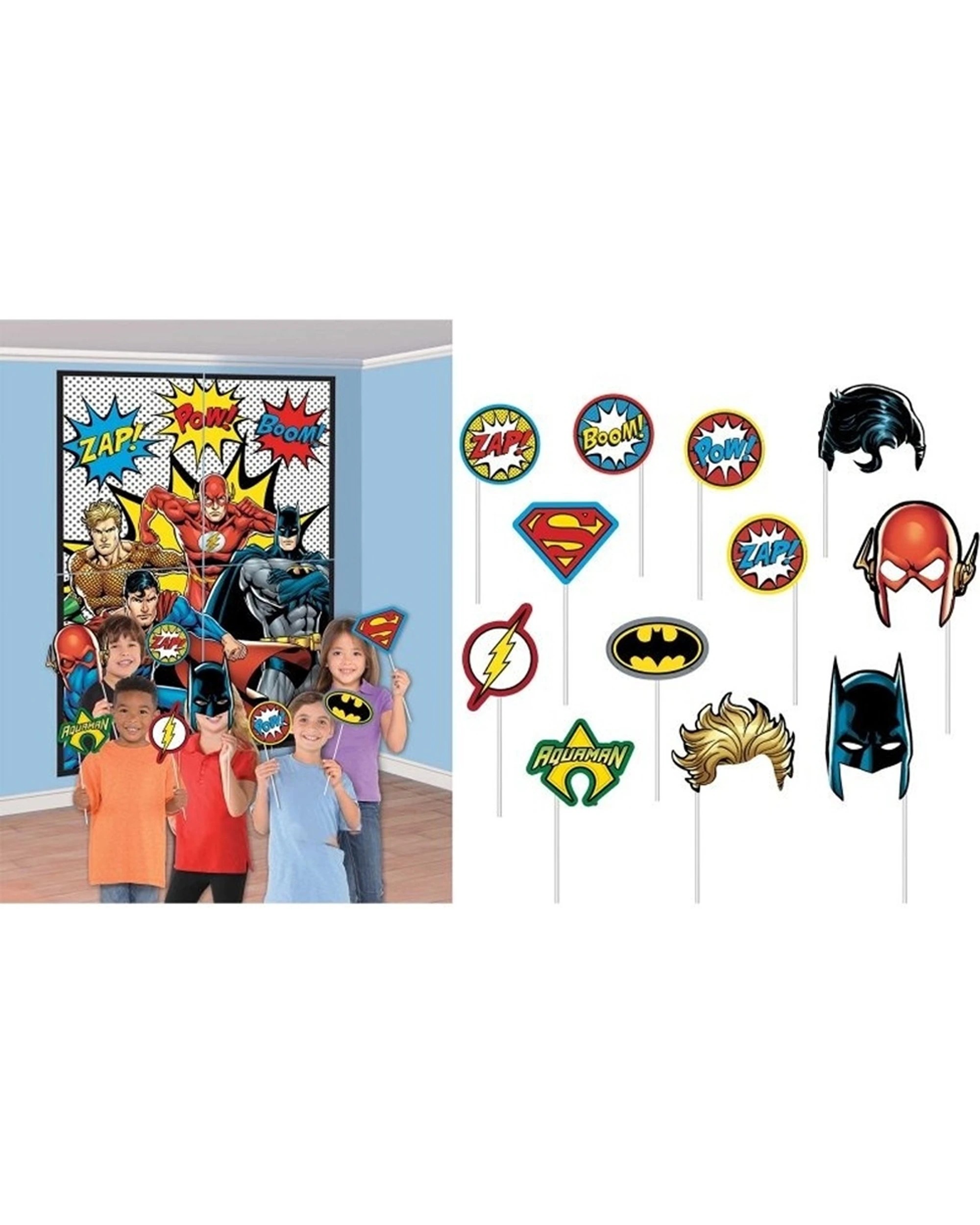 2 Anagram Justice League Unite Kids Party Scene Setter & Photo Prop Set - Multi, 2 of 2