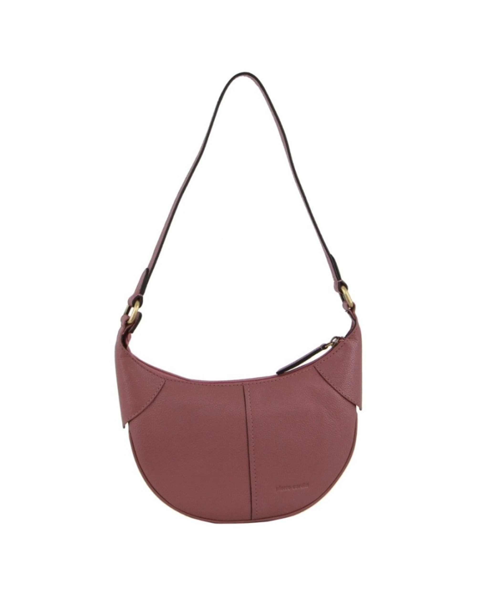 3 Pierre Cardin Women's Leather Crescent Shoulder Hobo Bag 26x23 cm Rose - Red, 3 of 3
