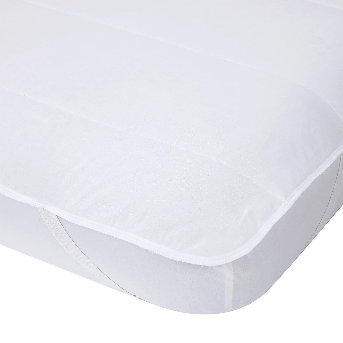4 Strapped Mattress Protector - Queen Bed, White, 4 of 4