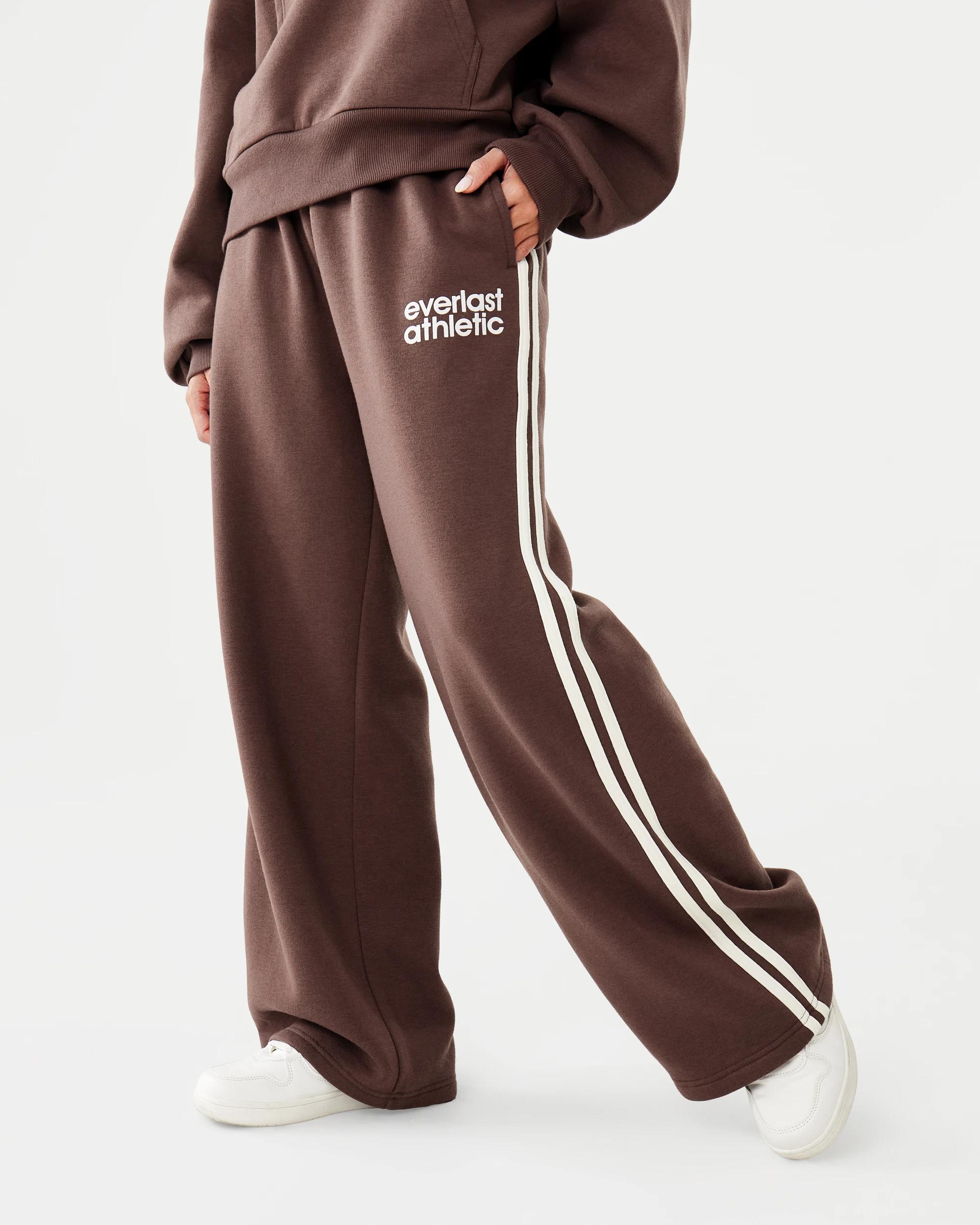 1 Everlast Womens Sports Stripe Trackpants Choc, 1 of 10