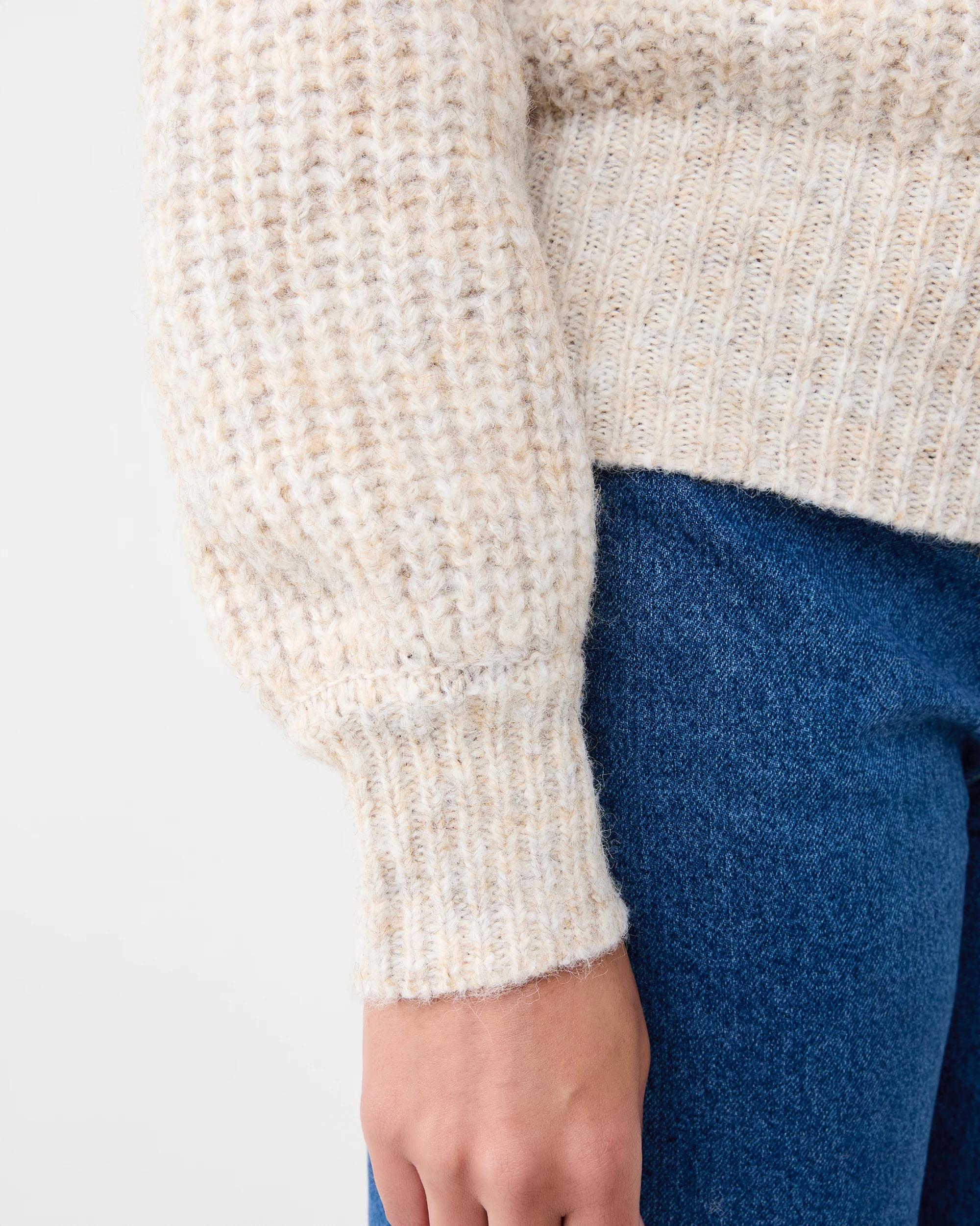 8 Fisherman Rib Knit Bomber Bge Otml, 8 of 8