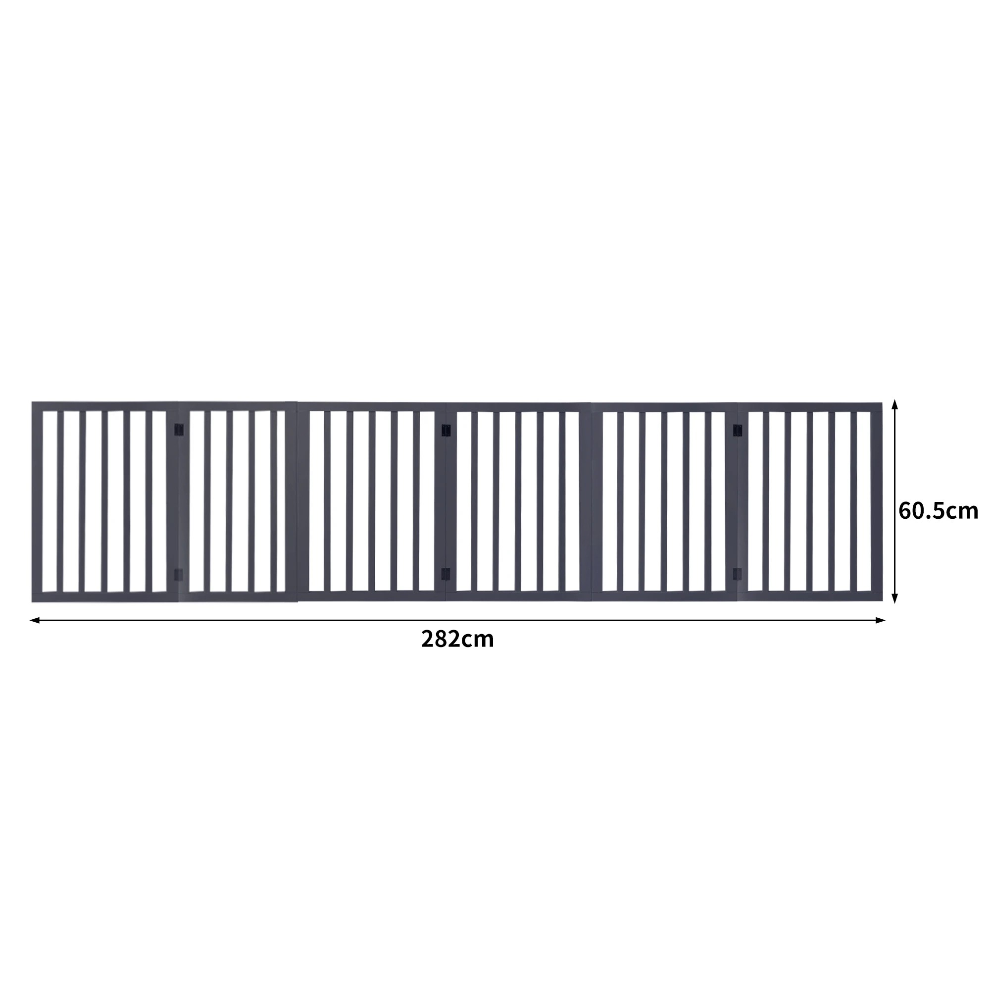 3 Pawz 6 Panels Wooden Pet Gate - Grey, 3 of 4