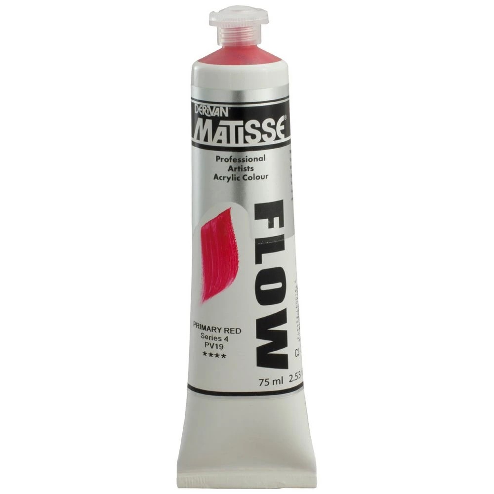 1 Derivan Matisse Flow Paint 75mL Primary Red S4, 1 of 2
