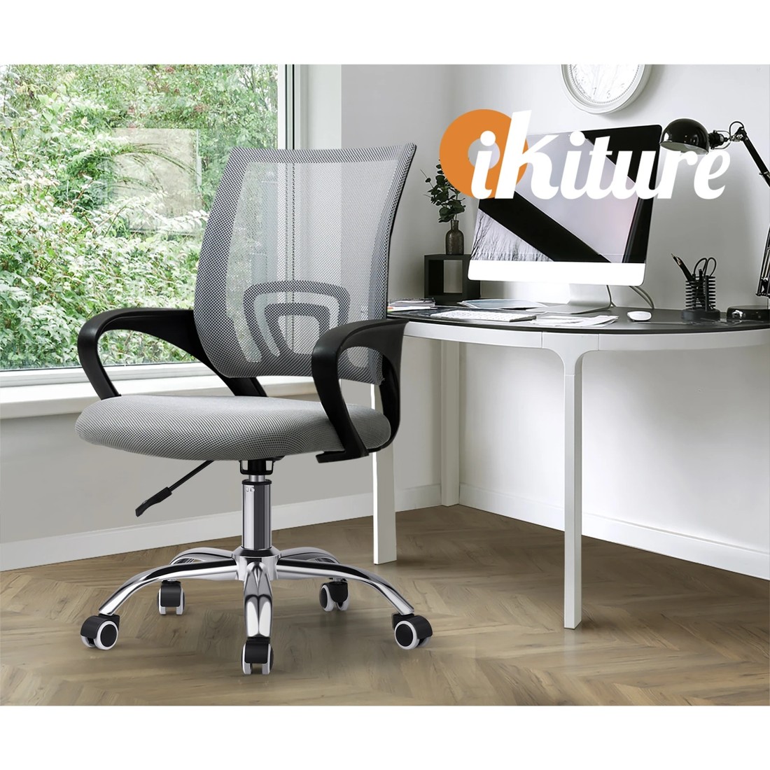 6 Oikiture Mesh Office Chair Backrest
 - Grey, 6 of 10