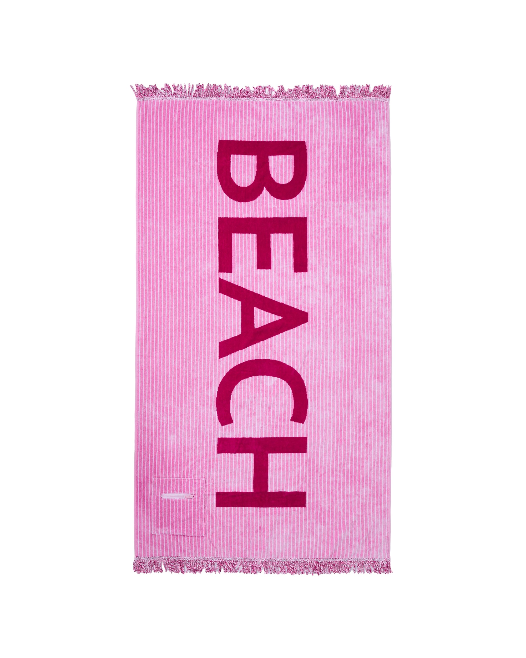 1 Cotton Stripe Extra Large Beach Towel - Pink, 1 of 6