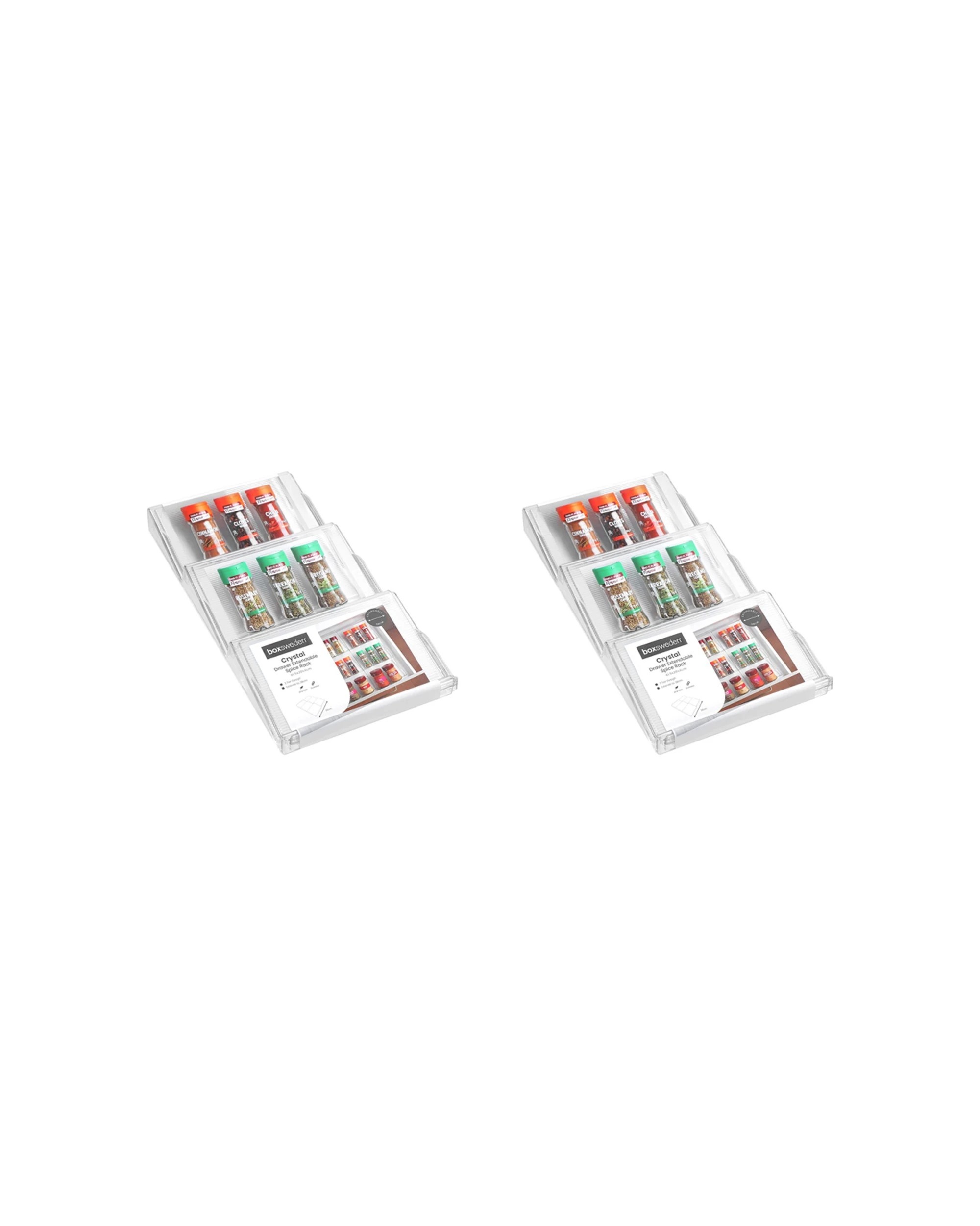1 Boxsweden 2PK Boxsweden Crystal Extendable Drawer Spice Rack Tiered 41.5cm - Clear, 1 of 6