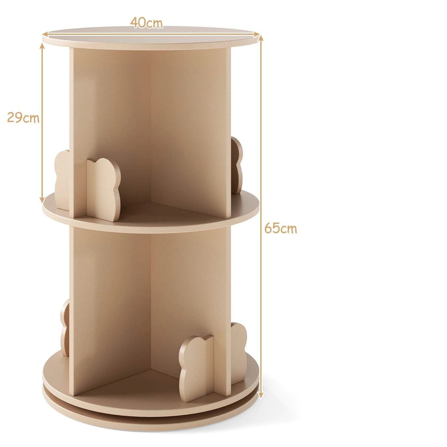 4 Costway 2-Tier Rotating Bookshelf Bear Book Rack, 4 of 4
