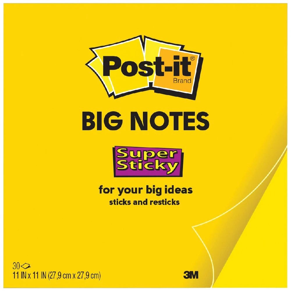 1 Post-it Big Notes 279 x 279mm Yellow 30 Sheet, 1 of 3