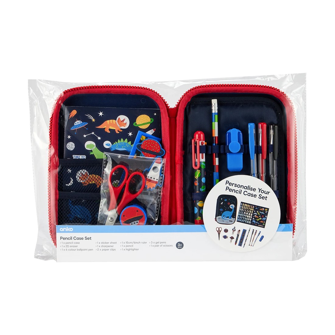 10 Pencil Case Set - Space Dino, 10 of 10