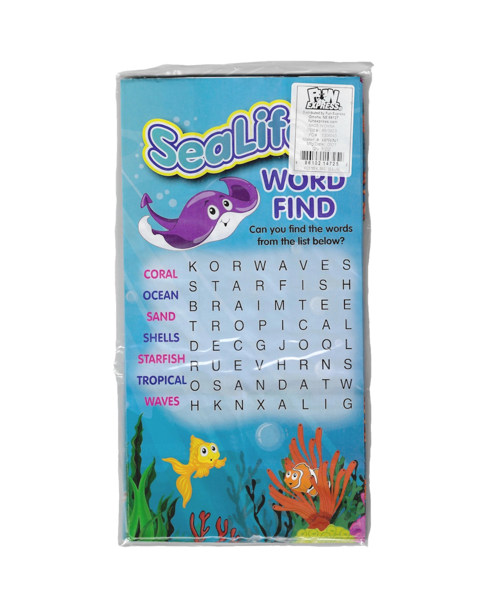 3 Fun Express Sea Life Activity Paper Party Bags Pack of 12, 3 of 3