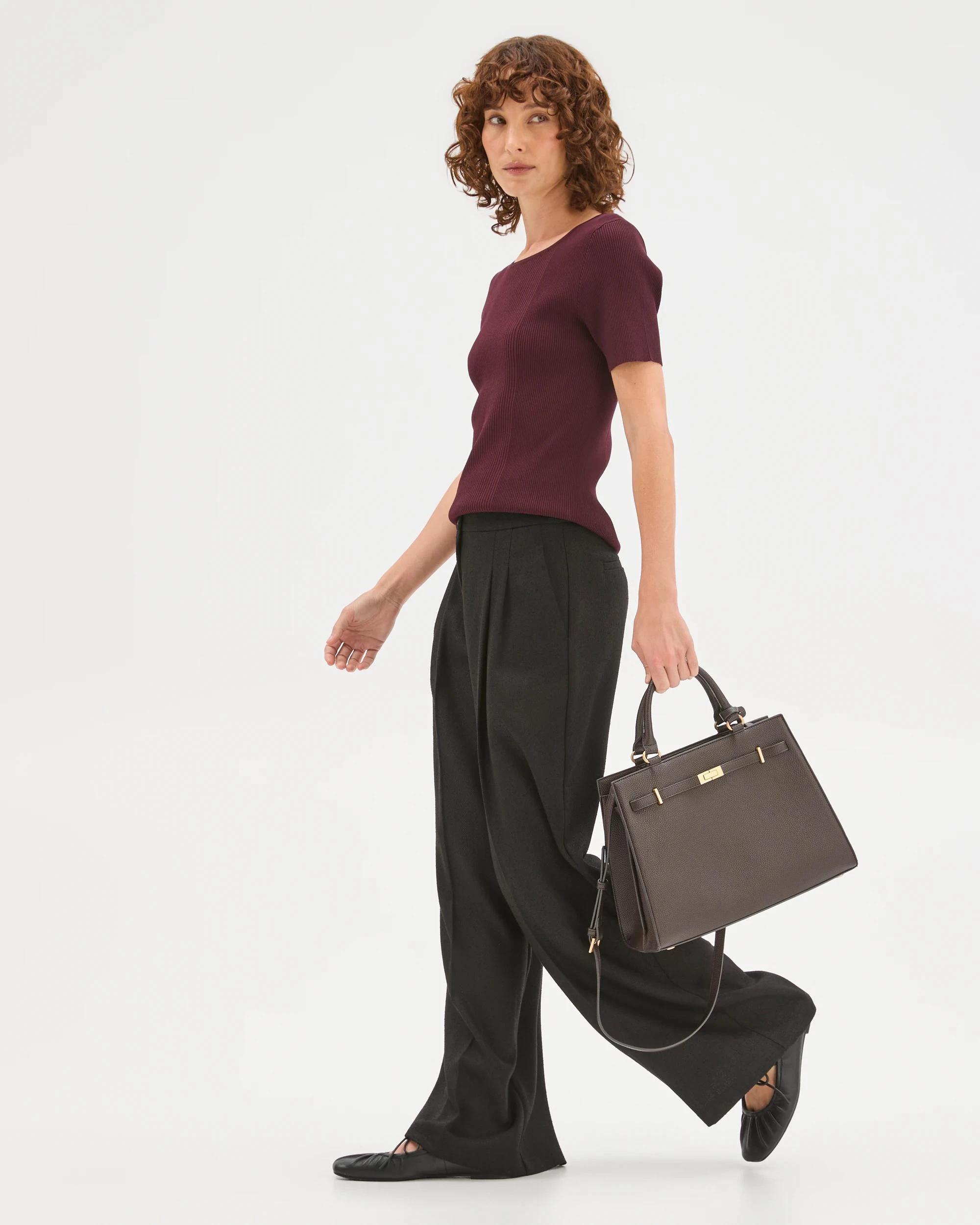 2 Preview Ultimate Rib Knit T-Shirt PINOT, 2 of 6