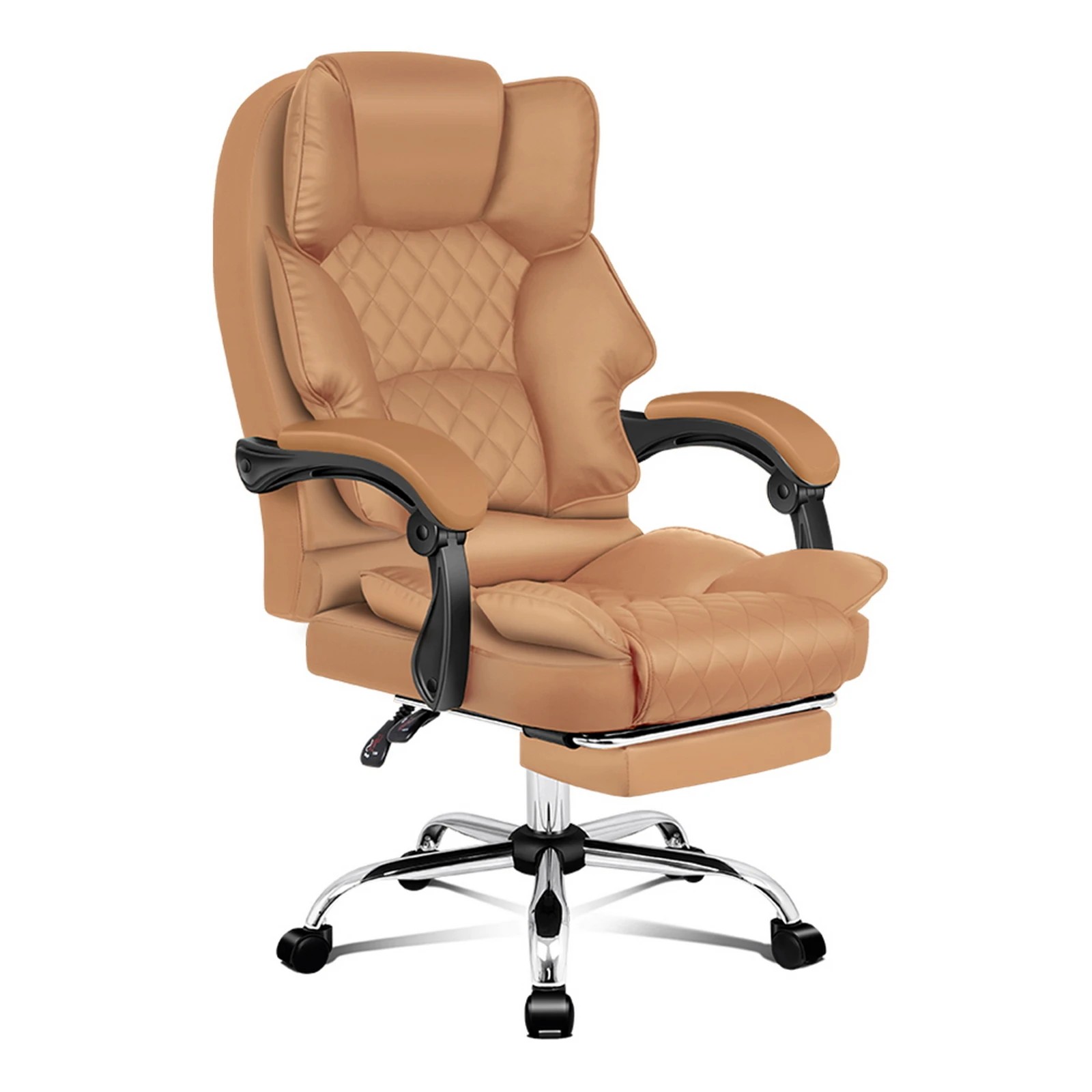 1 Alfordson Office Chair Gaming Executive Computer Racer PU Leather Seat Recliner - Brown, 1 of 10