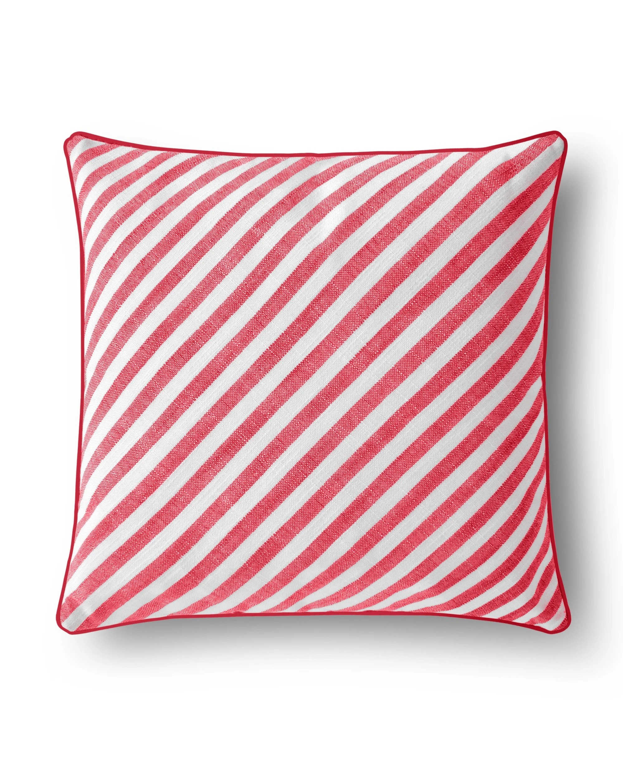 1 Cadence & Co. Oscar Faux Linen Striped Cushion - Red, 1 of 5