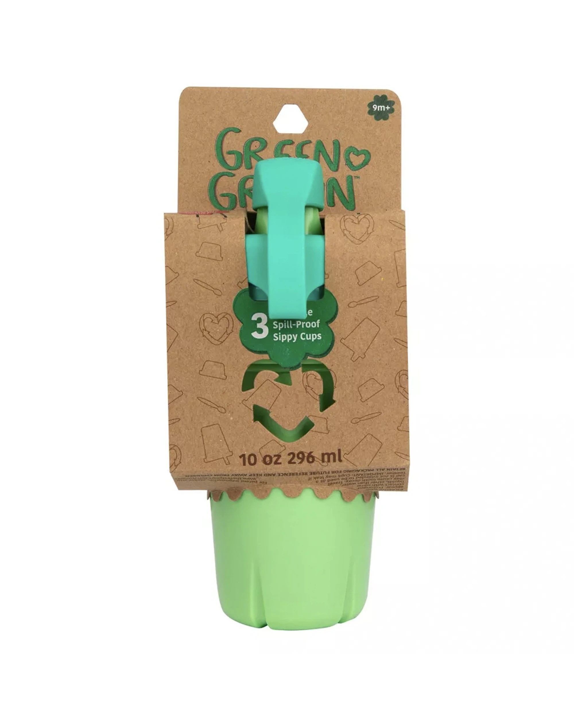6 Green Grown 2x 3pc Spill Proof Drinking Sippy Cups Nursery Kids 296ml - Multi, 6 of 7