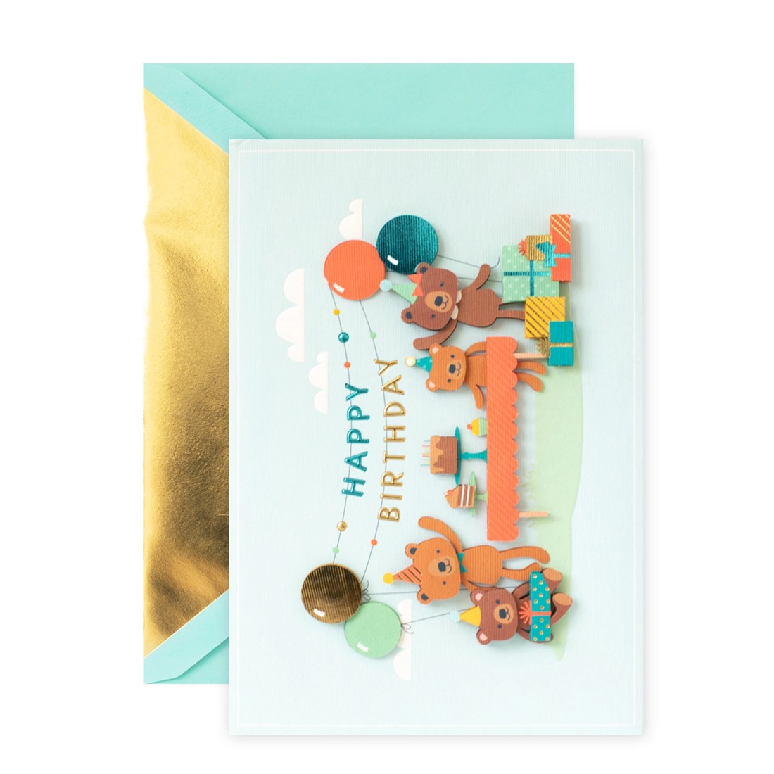 1 Hallmark Signature Birthday Card - Teddy Bear Picnic, 1 of 3