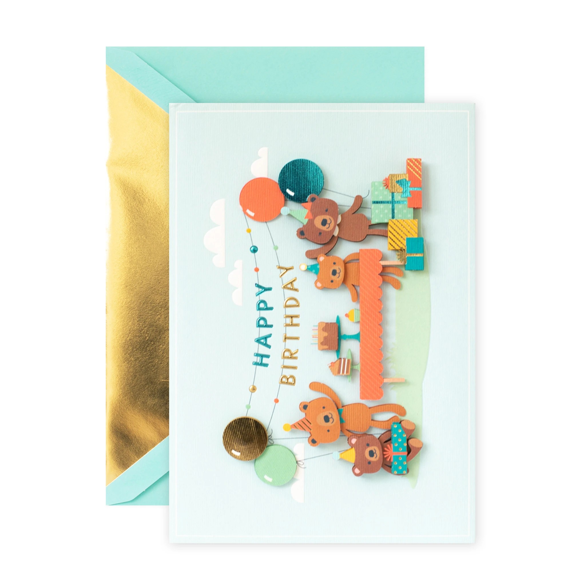 1 Hallmark Signature Birthday Card - Teddy Bear Picnic, 1 of 3