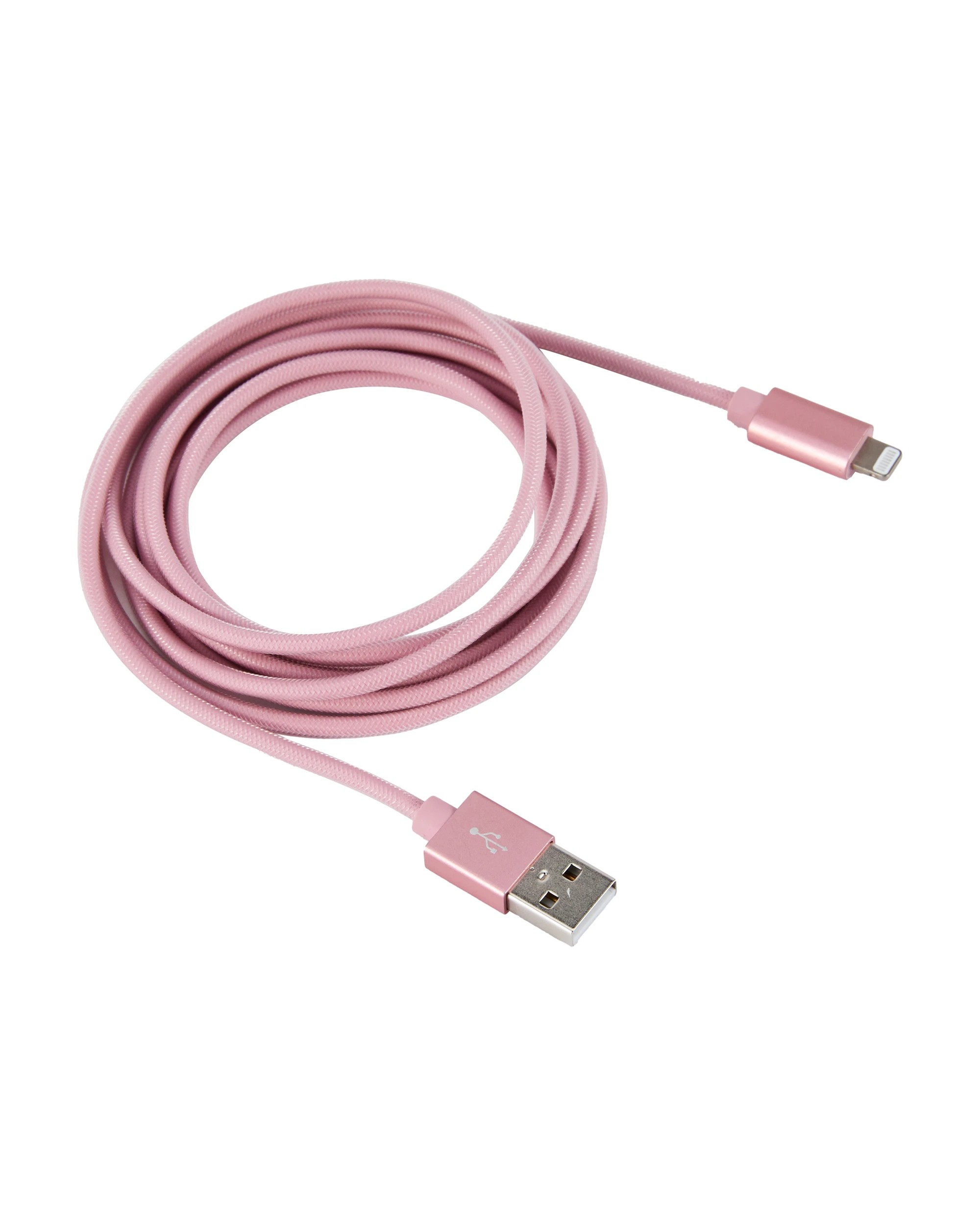 3 Lightning Cable - 2m Pink Rope, 3 of 4
