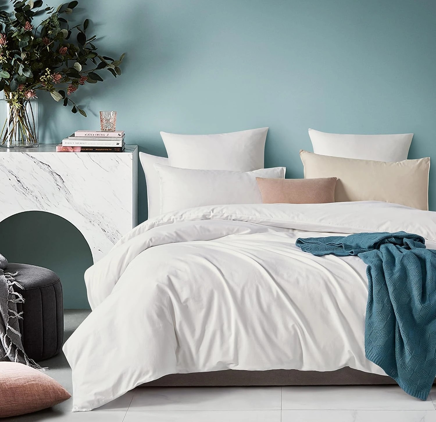 2 Gioia Casa Vintage Washed Cotton European Pillowcases Hypoallergenic - White, 2 of 3