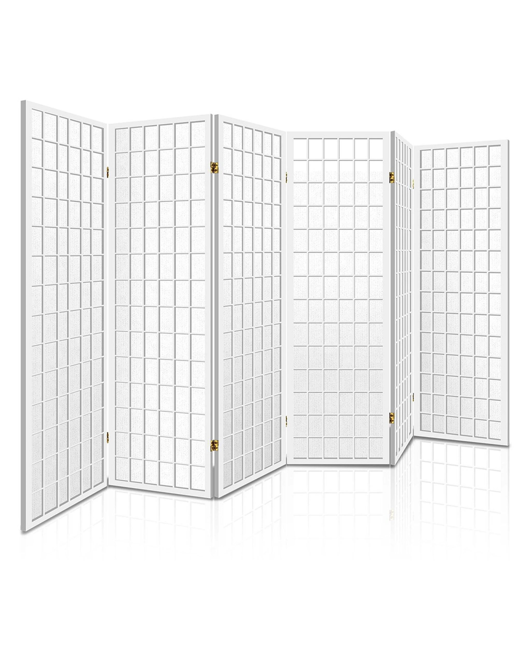 1 Artiss 6 Panel Room Divider Screen 261x179cm - White, 1 of 8