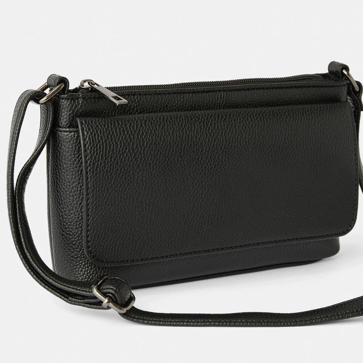 3 Envelope Pocket Crossbody Bag BLACK, 3 of 6