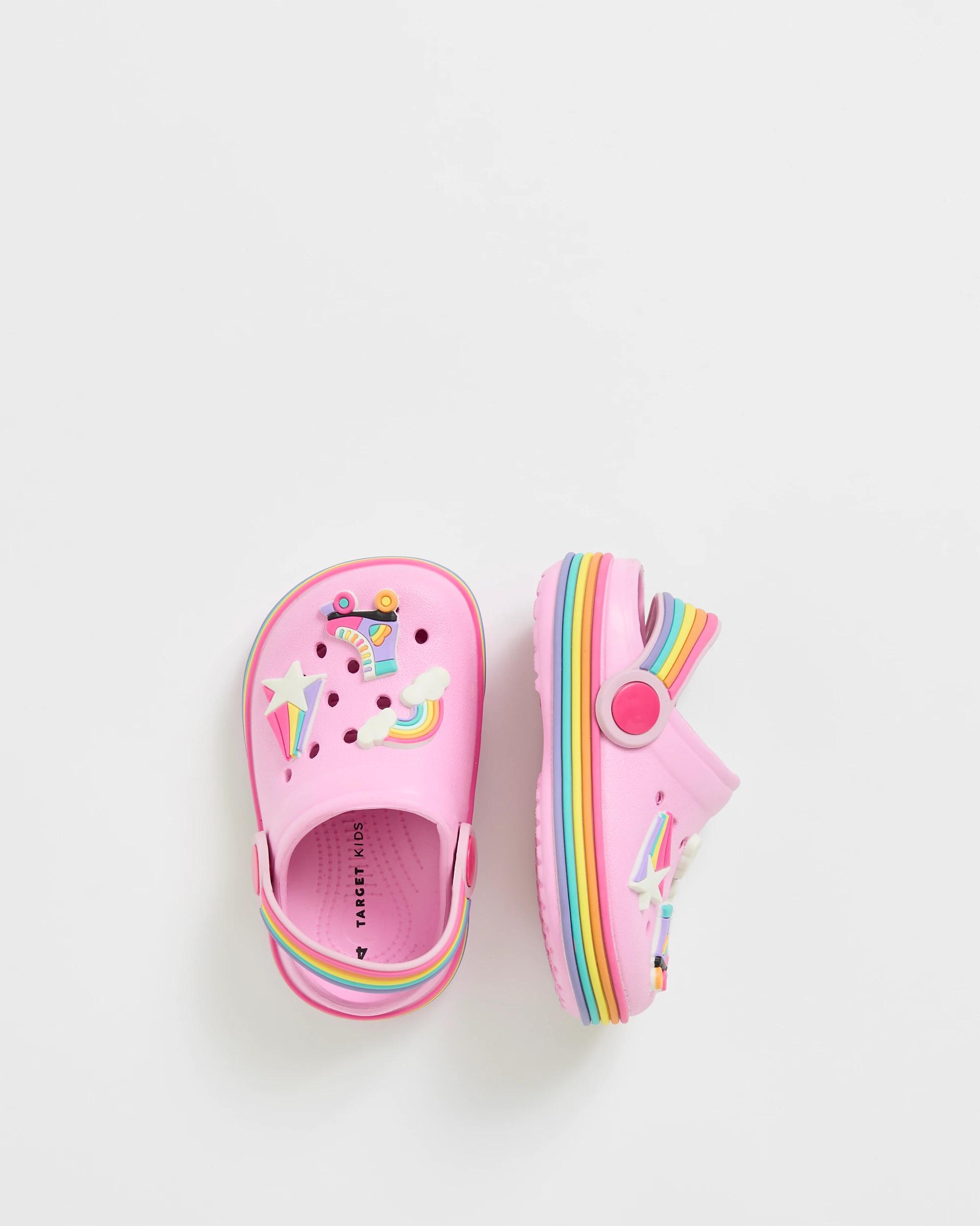 3 Target Kids First Walker/Junior Icon Rainbow Bright Clogs PINK, 3 of 3