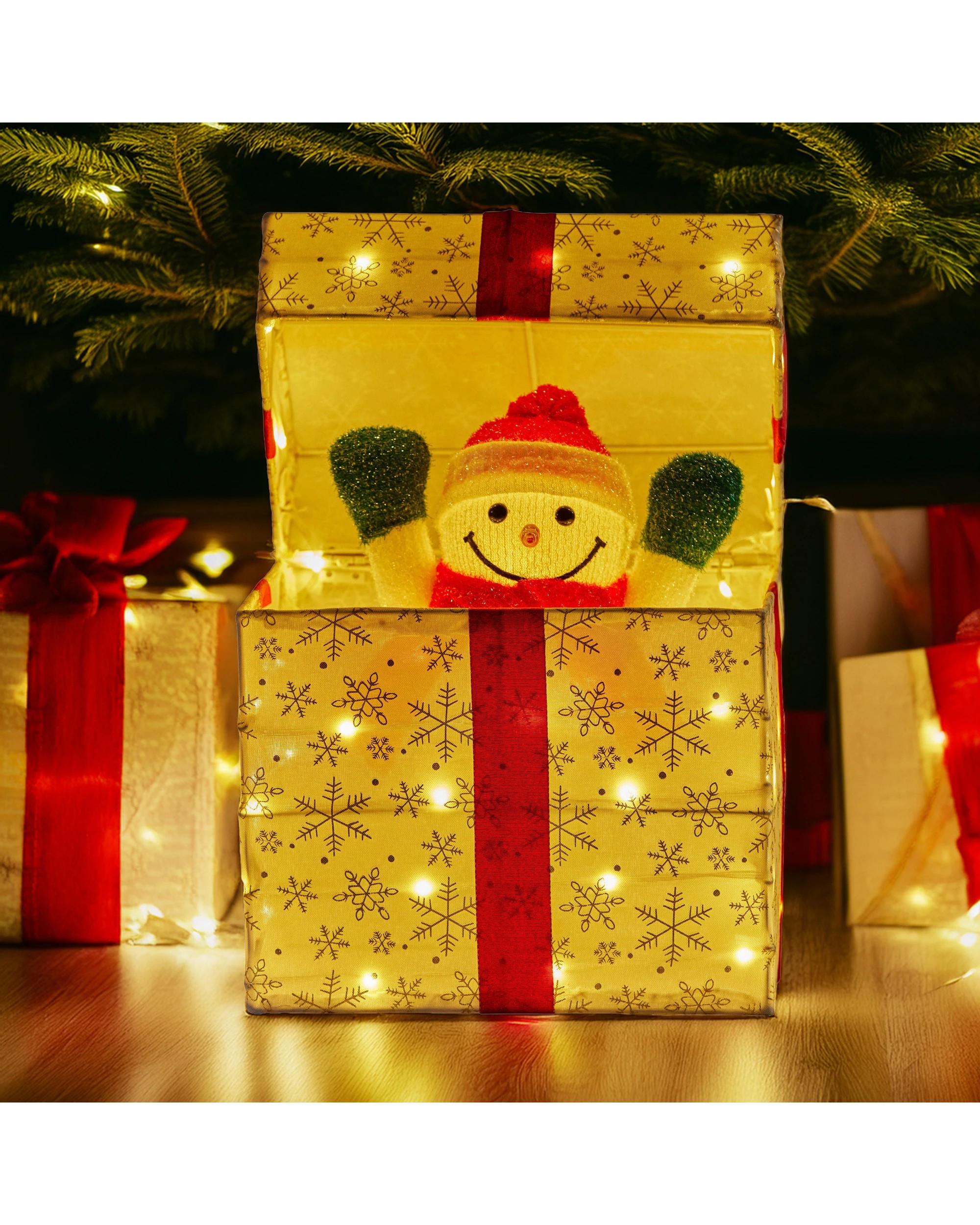 7 Christabelle Animated Snowman in a Gift Box LED Christmas Tree Decoration Ornament Lights Xmas, 7 of 7