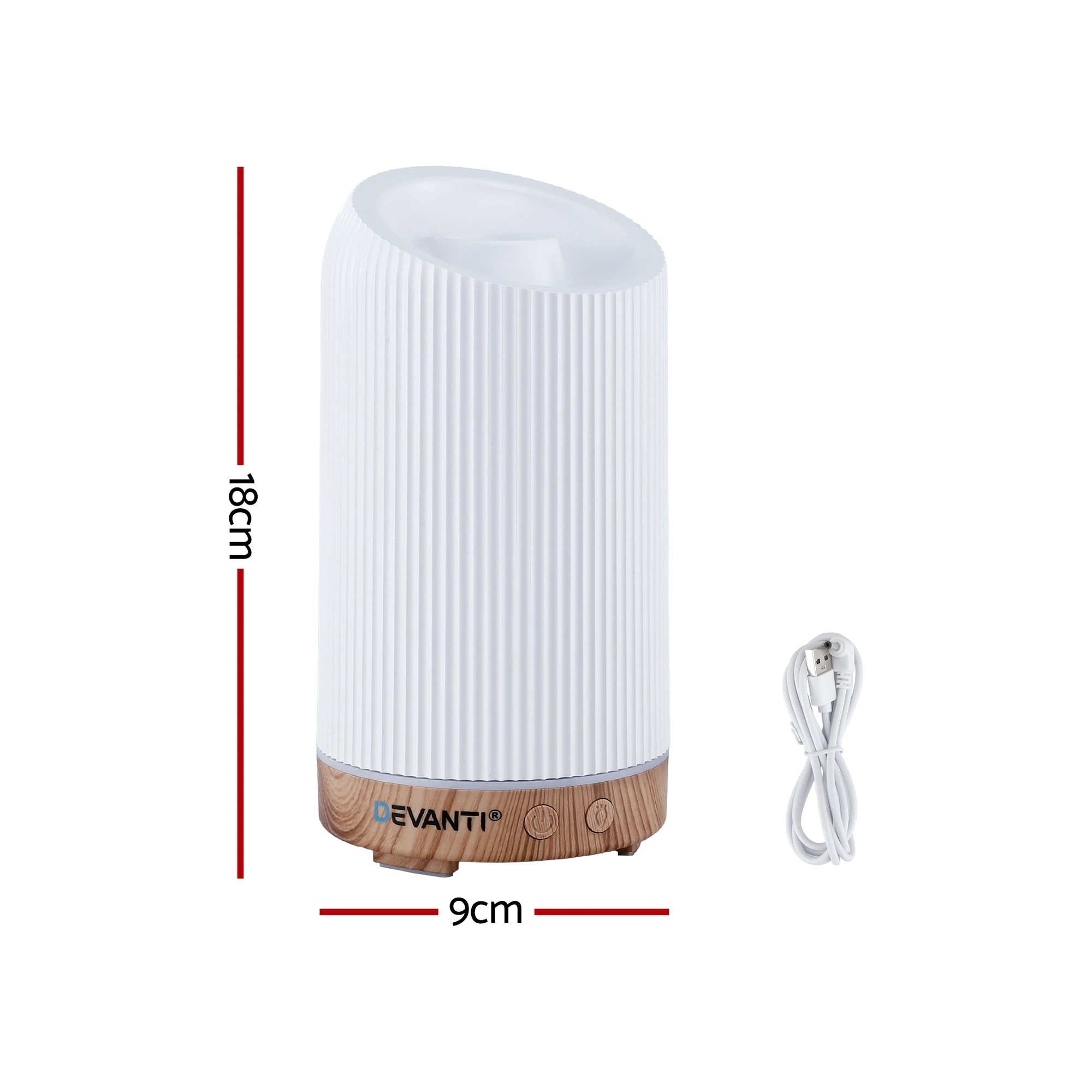 2 Devanti Ultrasonic Aroma Diffuser Aromatherapy 200ml LED Lights Iron Humidifier - Multi, 2 of 9