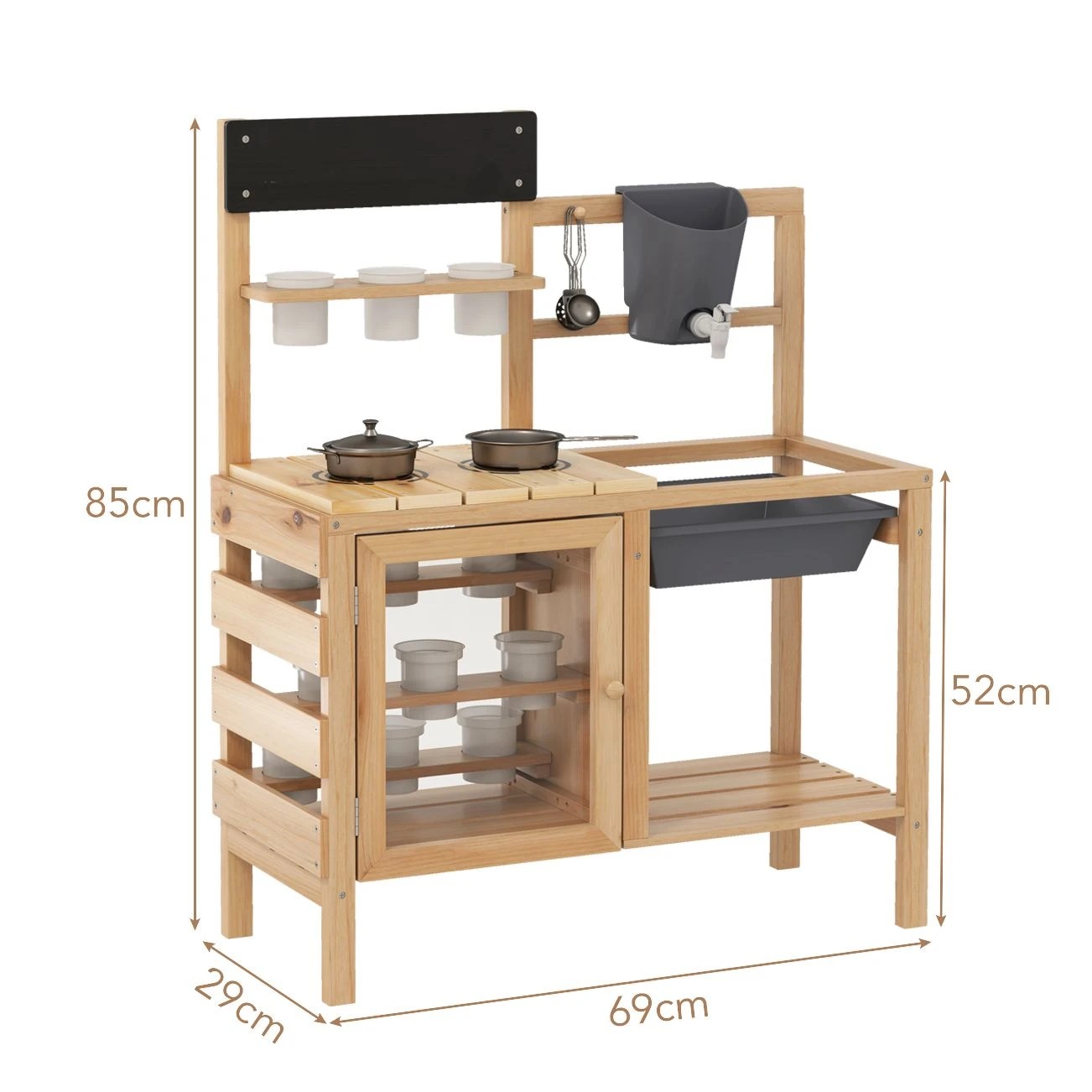 6 Costway Mud Kitchen Playset Pretend Play Cooking Toy, 6 of 6