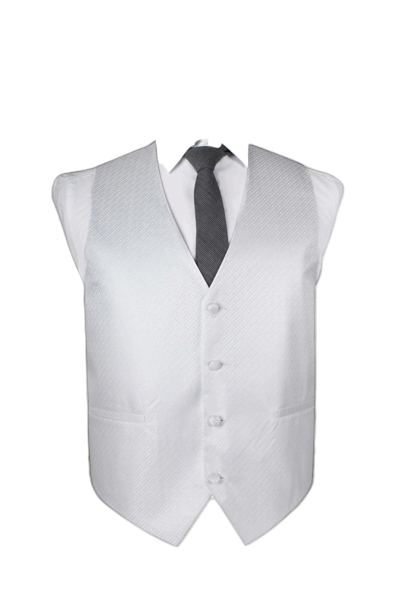 2 Zasel Mens Pin Striped Patterned Vest Waistcoat WHITE, 2 of 2