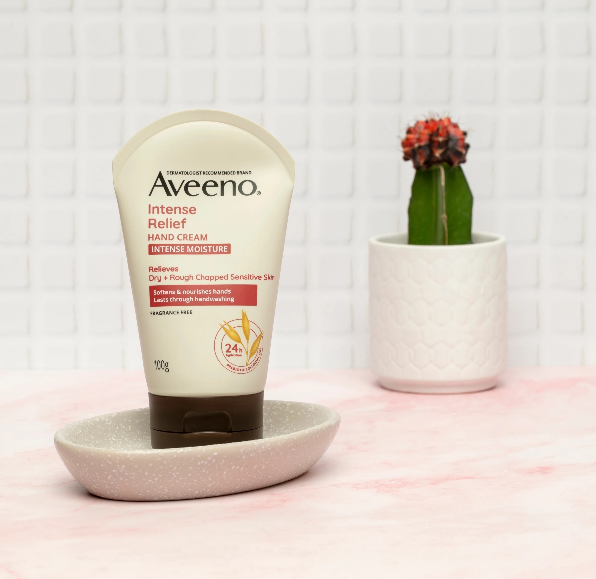 4 Aveeno Active Naturals Intense Relief Hand Cream 100g - Prebiotic Colloidal Oatmeal, 4 of 5
