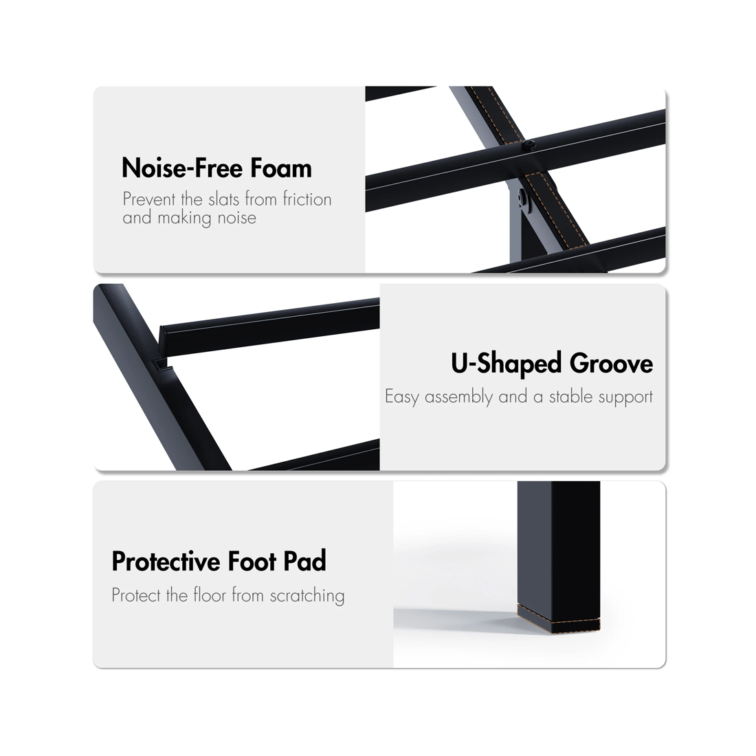 8 Advwin Double Metal Platform Bed Frame With Headboard And Footboard Black, 8 of 8