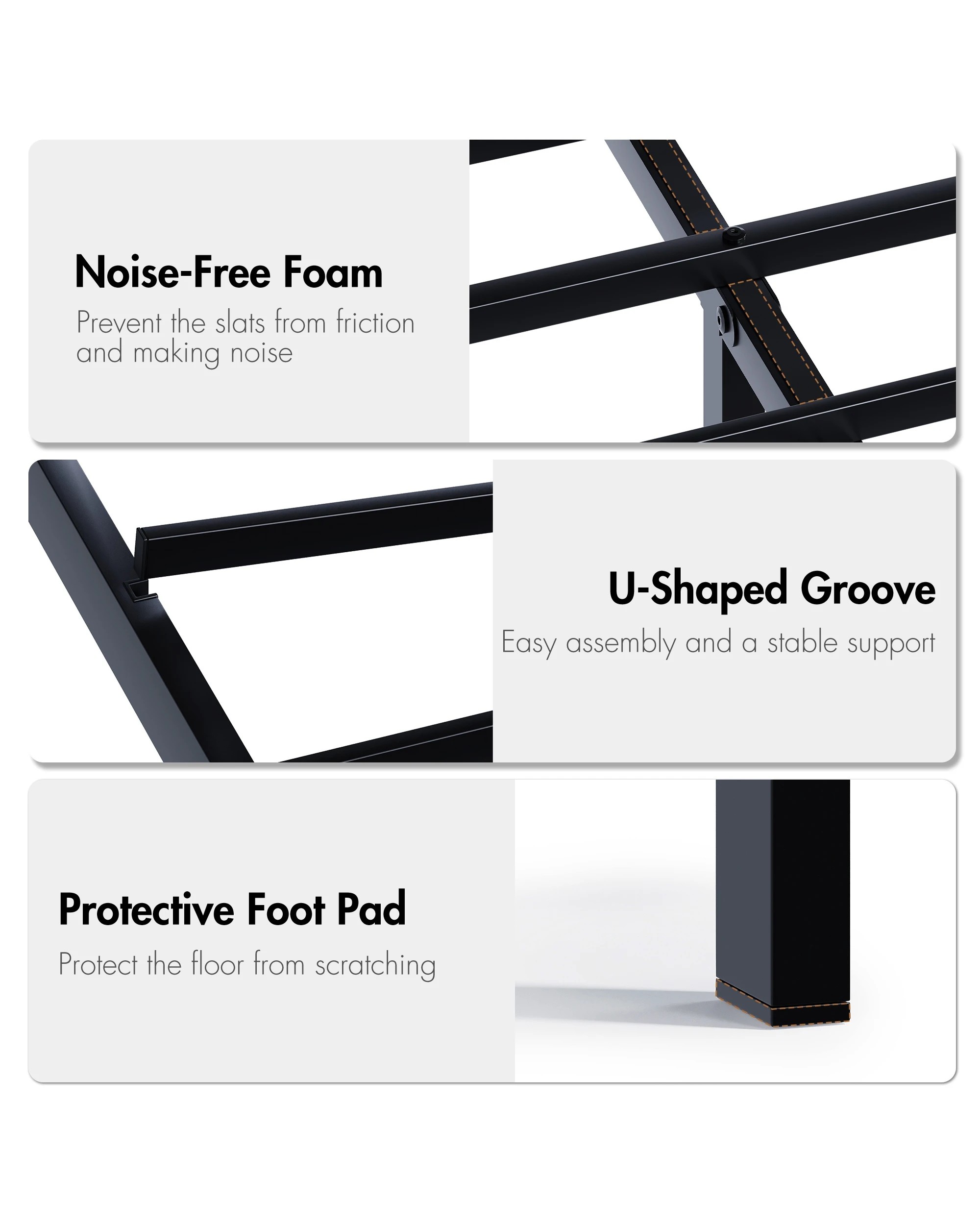 8 Advwin Double Metal Platform Bed Frame With Headboard And Footboard Black, 8 of 8